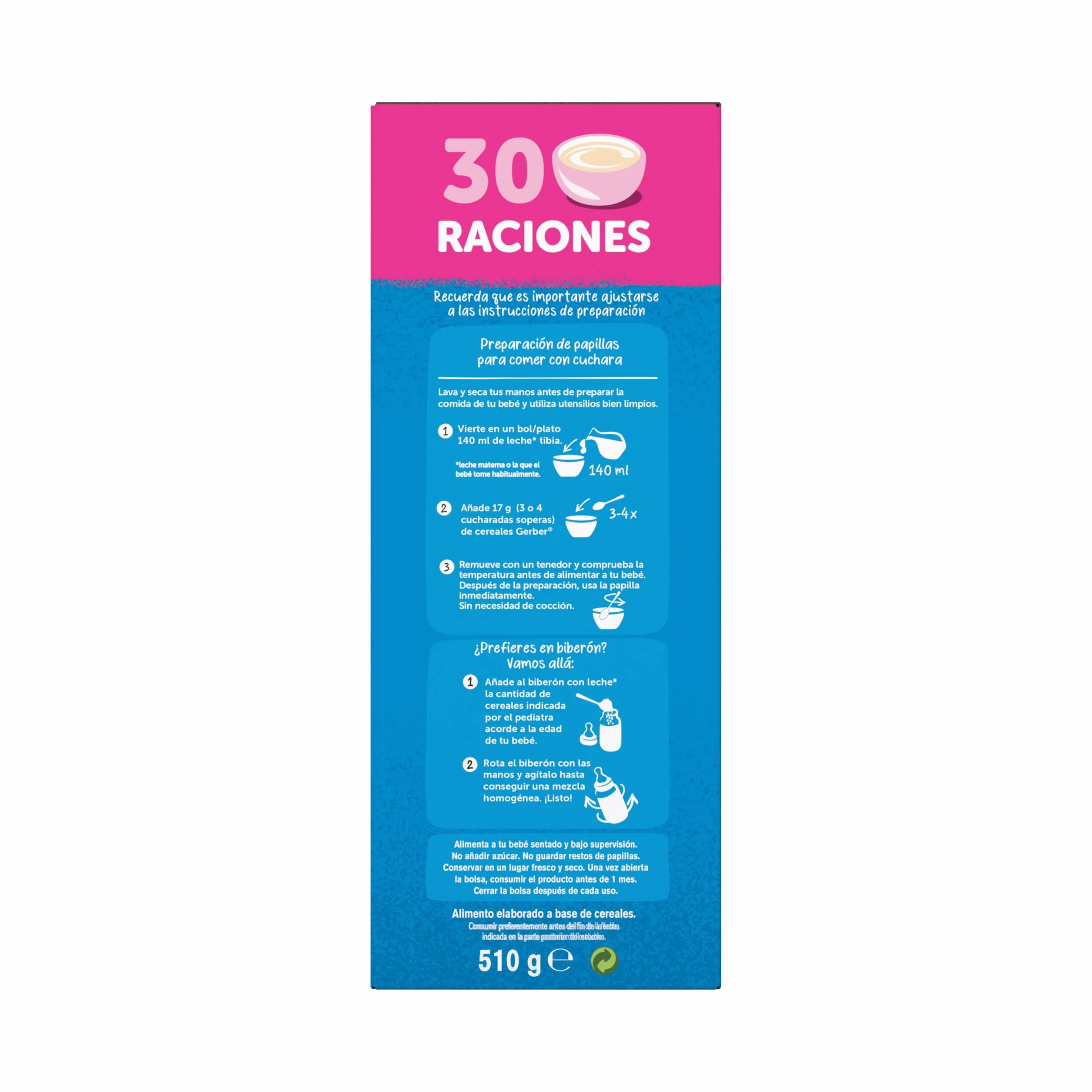 Gerber Papilla Multicereales Y Galleta 0% Azúcares Añadidos, 510 G