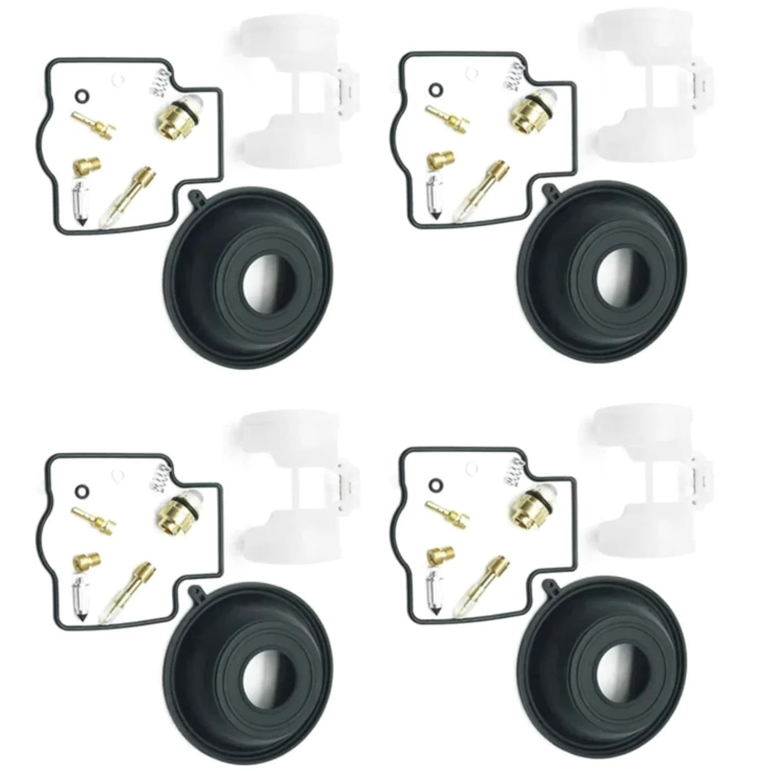 Kit Carburador Repuesto Kit Reparación Carburador Motocicleta Para Para ZX250C ZXR250 1991-1995 Conjunto Reconstrucción Carburador Válvula Flotador Membrana Diafragma Vacío(4 Set B)