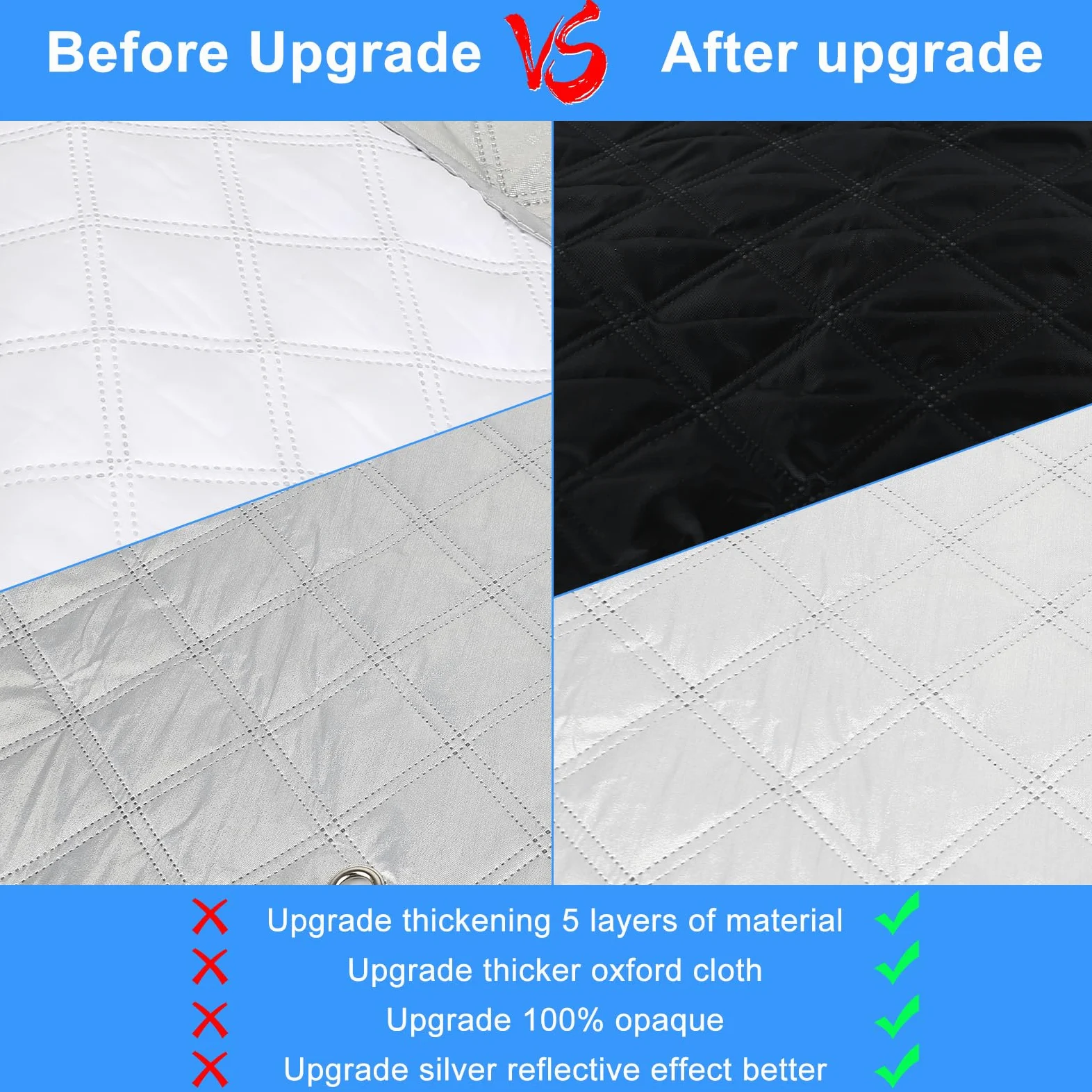 Parasol para Parabrisas Compatible con Ford Grand Tourneo Connect (LWB) 2013-2022, 12 Piezas Juego de Protector de Parabrisas, Juego de Ventana de Persiana Térmica Interior con Bolsa Almacenamiento