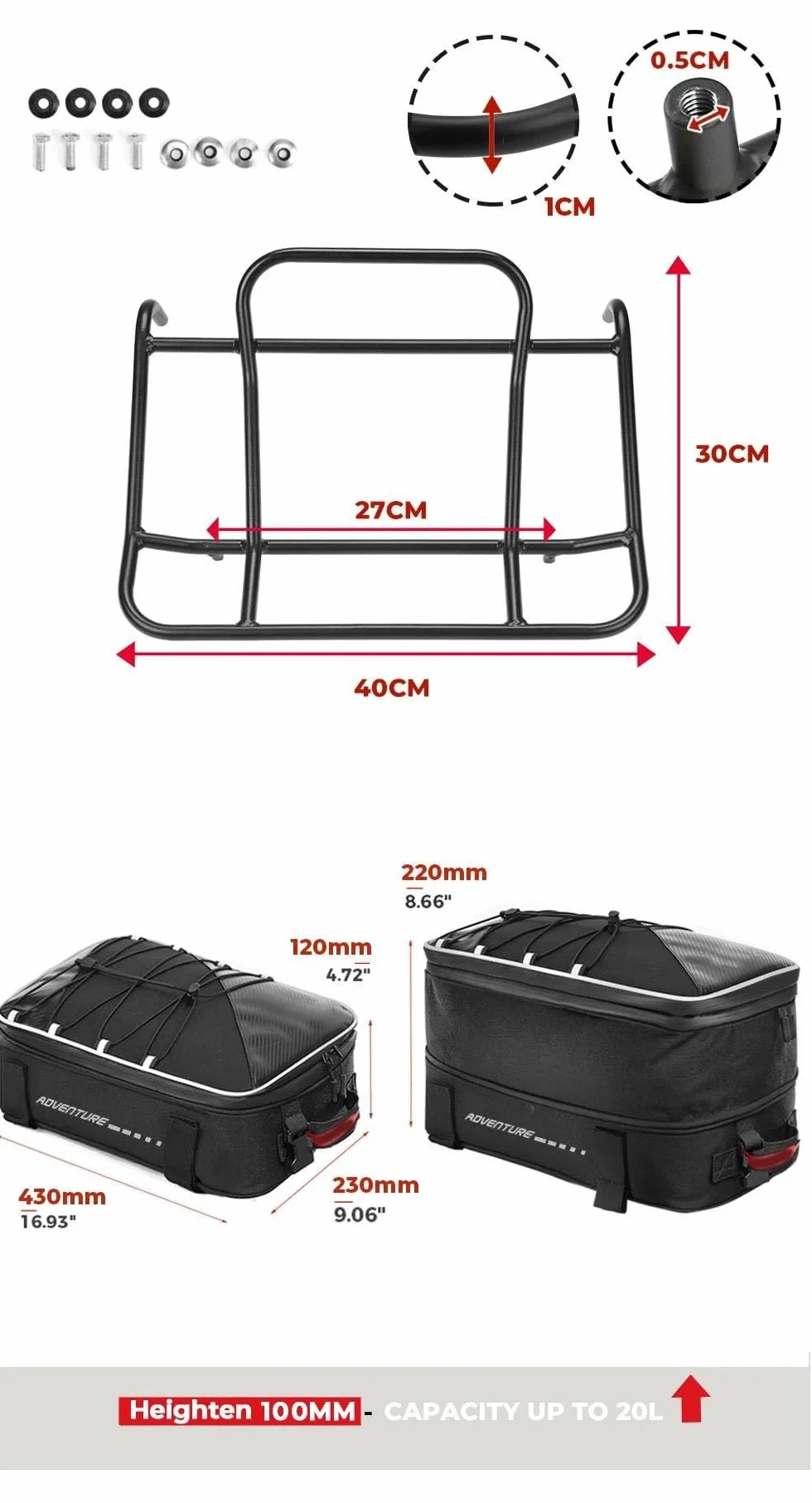 Top Cases Rack Bolsa Trasera Bolsas De Equipaje Barandillas Bastidores Estuches Soportes para BMW R1250RT K1200GT K1300GT K1600GT K1600 GT R1200 RT