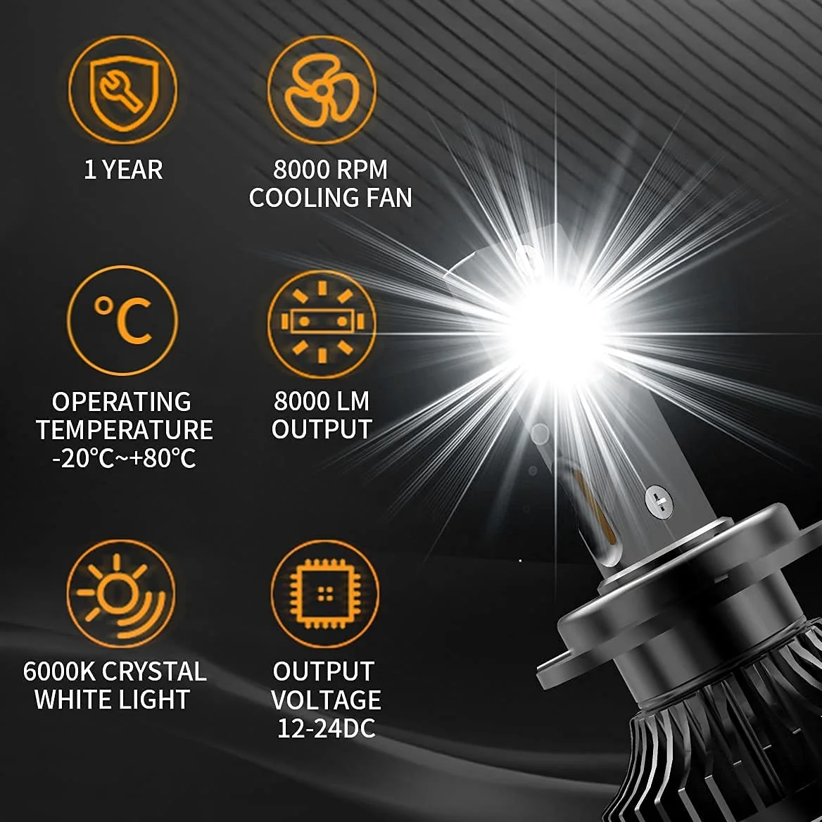 VLAND D2S D2R Kit de conversión de Bombillas LED para Faros Delanteros con 12V 70W 8000Lm, Chips LED 6000K Blanco para Coche Luz de Haz Alto y bajo Reemplazo HID Xenon
