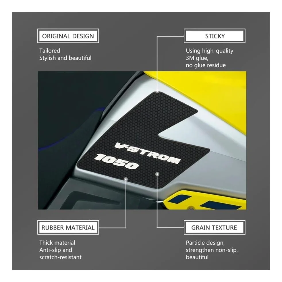 Protector Depósito Moto Etiqueta Ajuste para SU&ZUKI V-Strom DL1050 XT V Strom 1050 2020-2023 Pegatina De PVC Agarre Rodilla Almohadillas Tracción De Combustible Cubierta Protectora