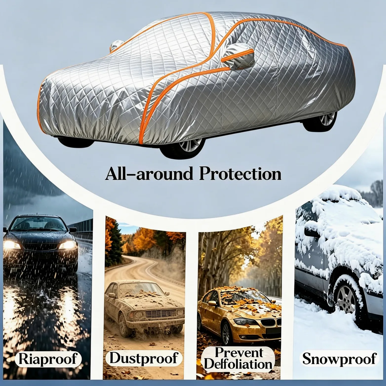 Funda Completa para Coche para Renault Kangoo 2 Phase 2 2007-2021, Cubierta Completa del Coche Antigranizo, Resistente al Agua, al Granizo, a Las heladas, a los arañazos y a los Rayos UV