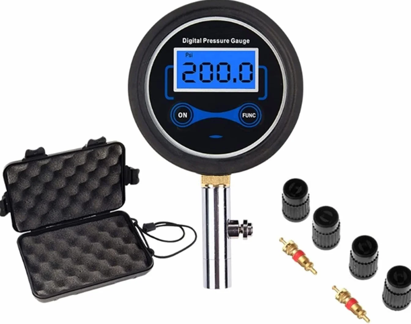 Inflador de neumáticos de Aire para Bicicleta de Coche con manómetro Digital 200PSI LCD presión (D)