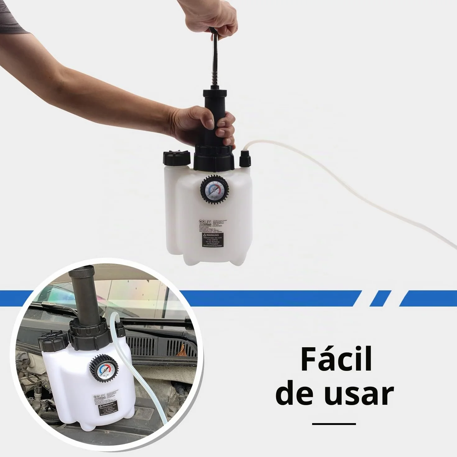 CCLIFE 3L Purgador Frenos Coche Equipo de Purga de Frenos Kit Cambio Liquido Frenos Brake Bleeder Kit