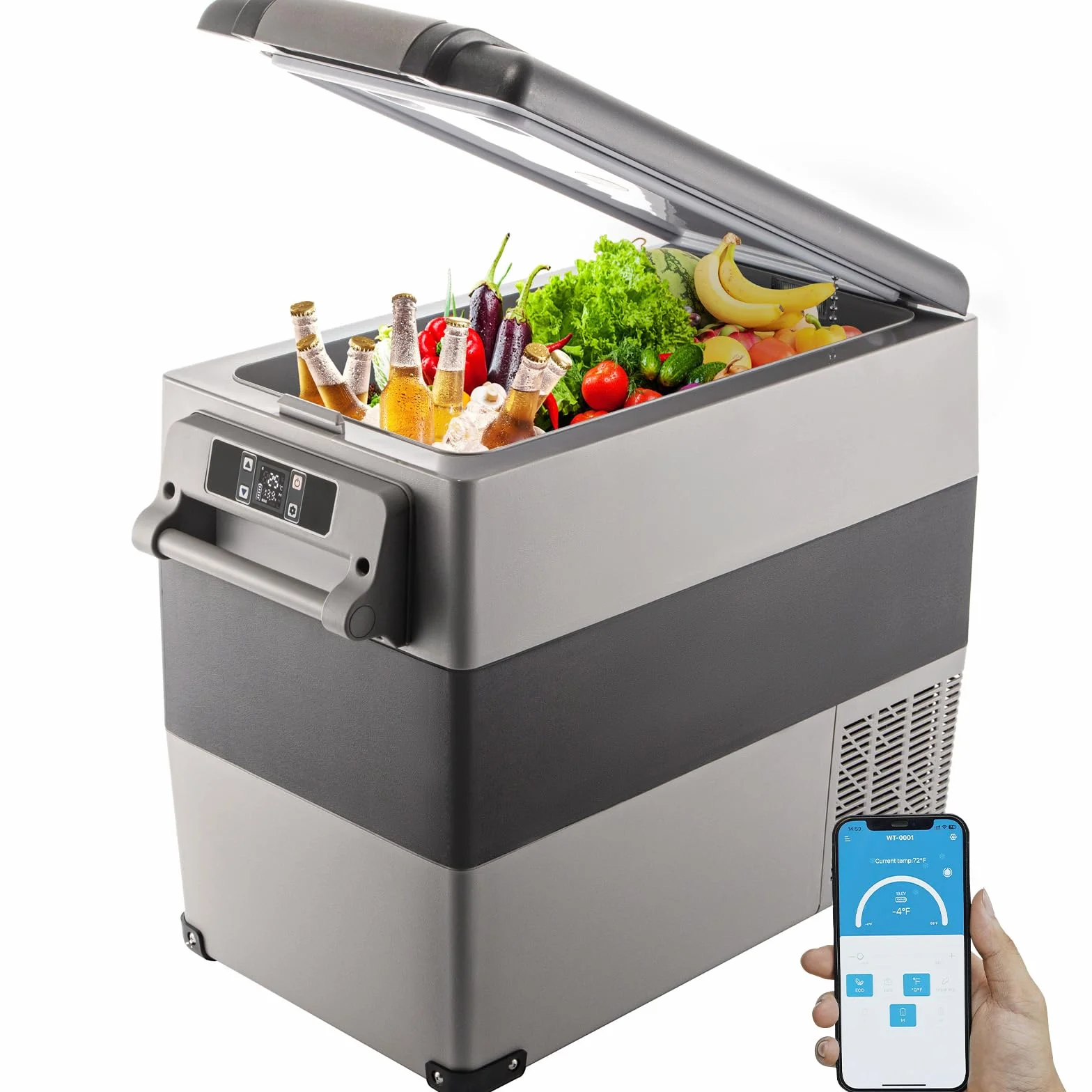 VEVOR Refrigerador para Coche 55 L Mini Caja del Congelador Caja Fresca Mini Frigorífico Coche Mini Nevera -20 a 20 ℃ para Camping Caravanas Picnics Festivales