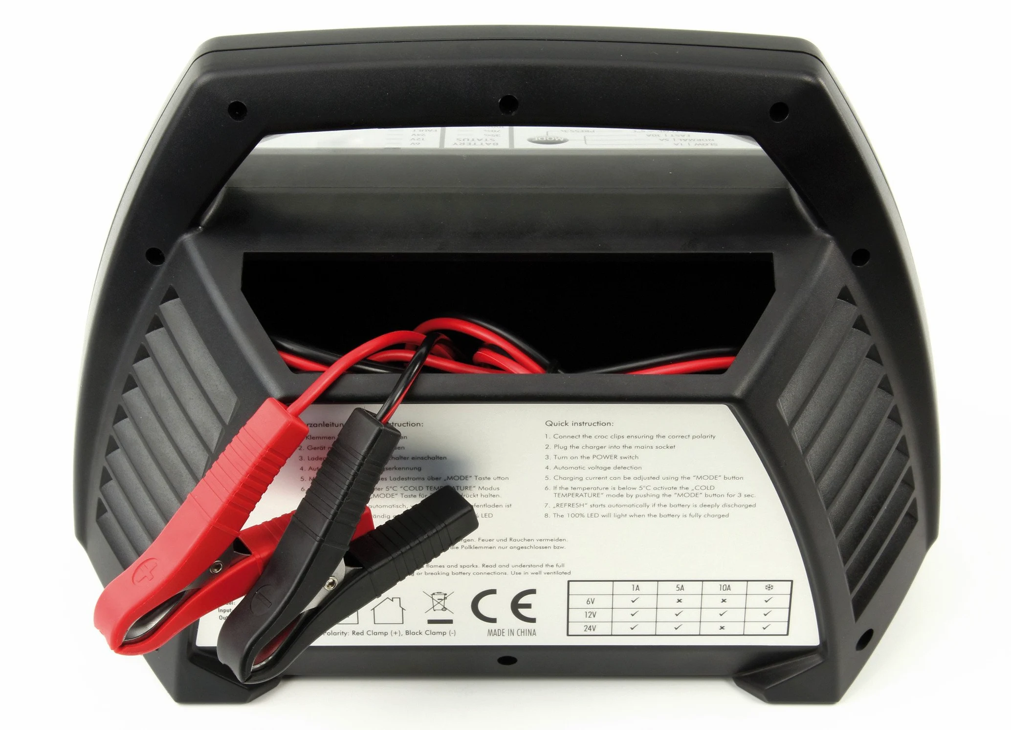 Ansmann Cargador de baterías para vehículos ALCT 6-24/10 - Baterías de Plomo con 6V, 12V y 24V. Corrientes de Carga Flexible 1A, 5A o 10A - Negro