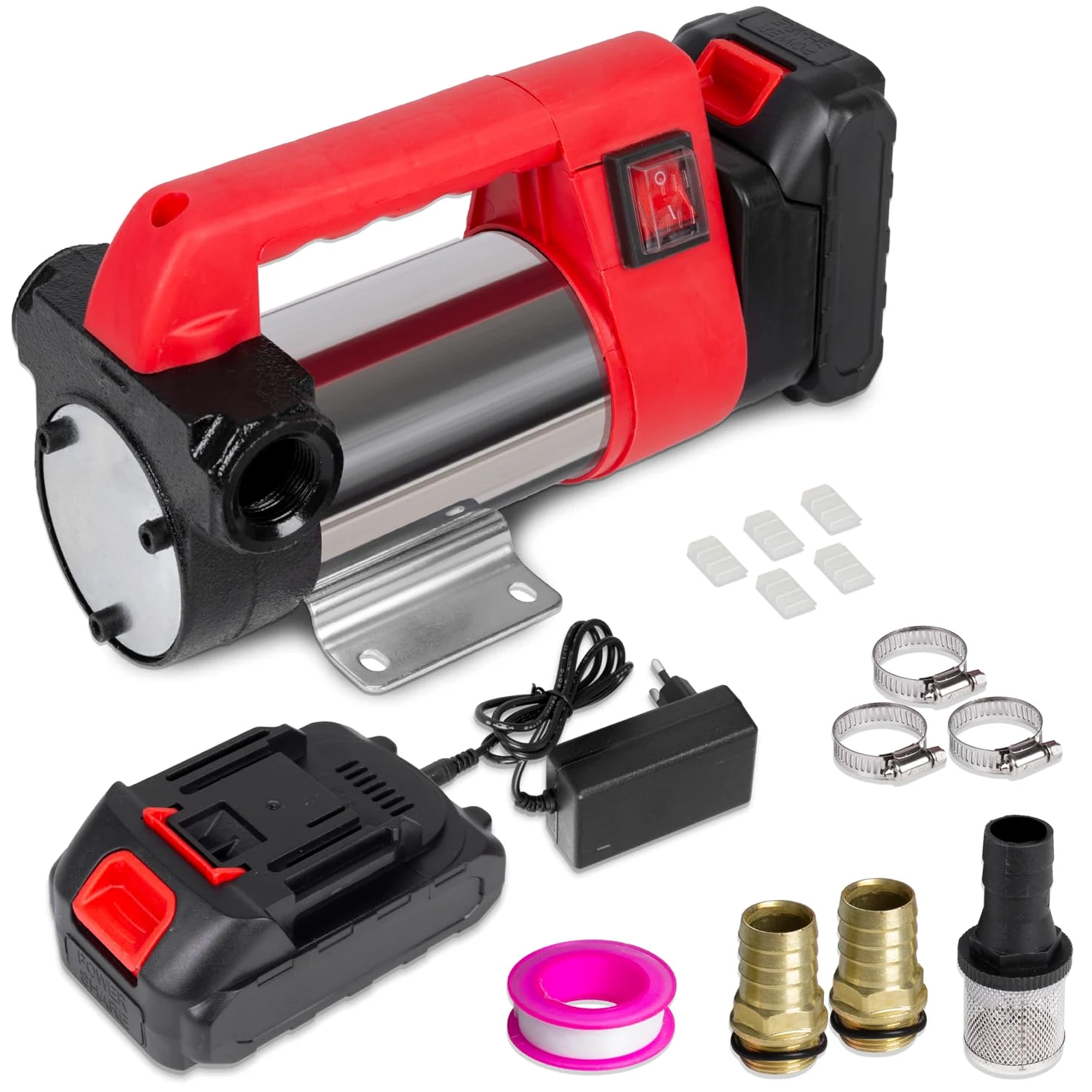 Profi-Pumpe® Diesel Star ACCU 260-4.2 | Bomba de Trasvase Inalámbrica 24V | Batería Li-Ion 2000mAh y 260W | Caudal 45 l/min | Incluye Cargador y Accesorios | Portátil y Autoaspirante