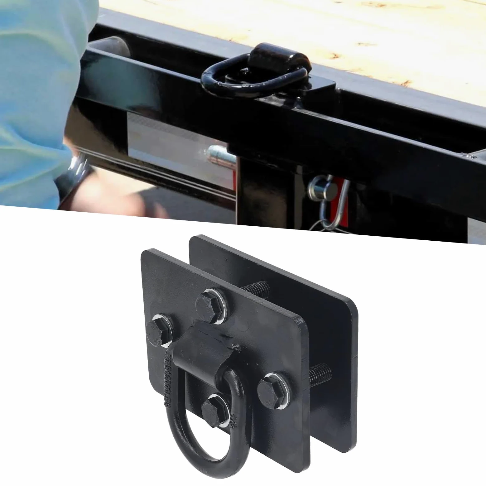 Dioche 2 Anillos en D para Remolques/Anclajes de Amarre Empotrados de 2 Pulgadas con Capacidad de 12000 Libras para Plataforma de Camión y Piso de Remolque