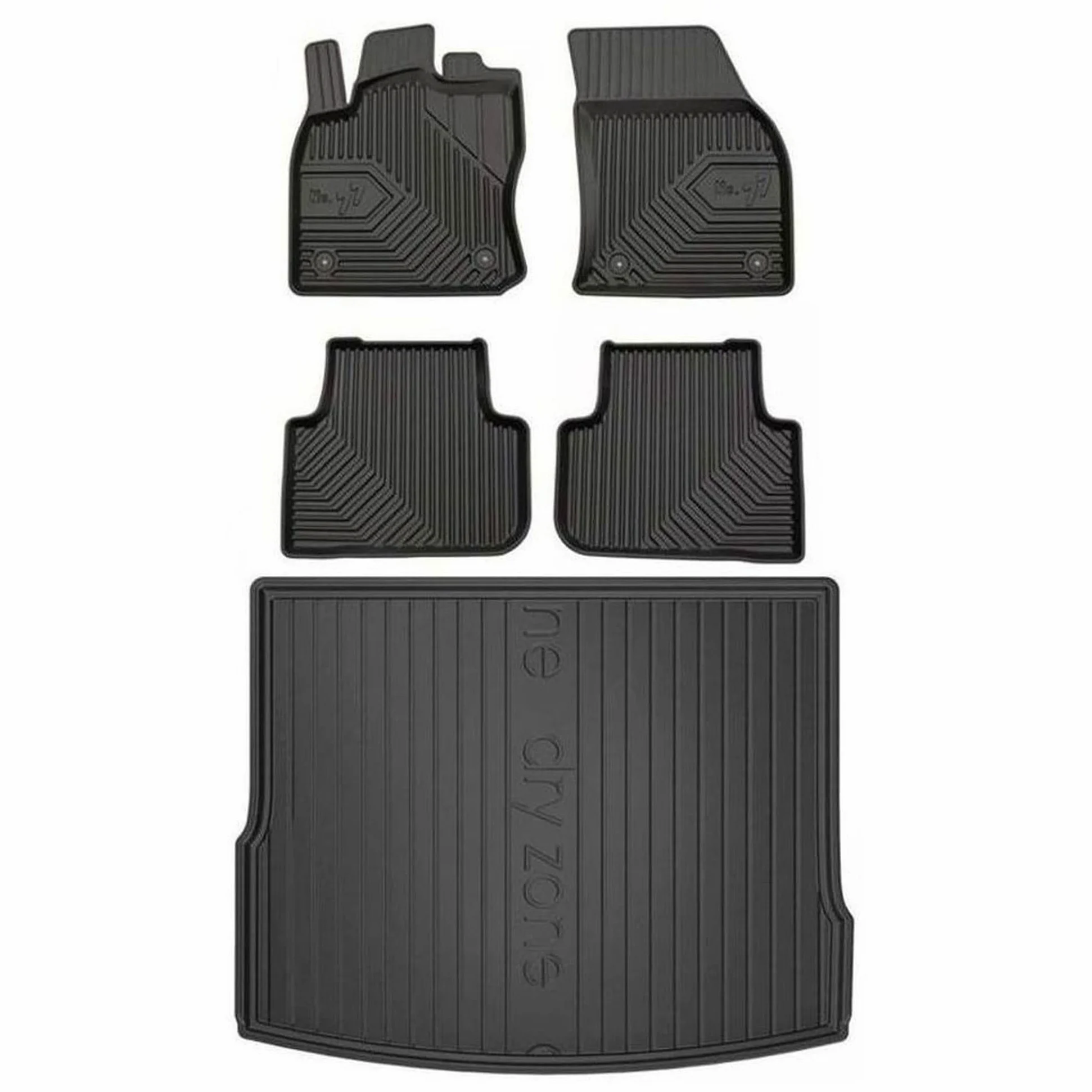 MOTOS Set de alfombrillas de goma y alfombrillas de maletero para Volkswagen Tiguan II desde 2015 Mejora la comodidad de tus viajes con la alfombrilla antideslizante para coche NO.77- alfombrillas par