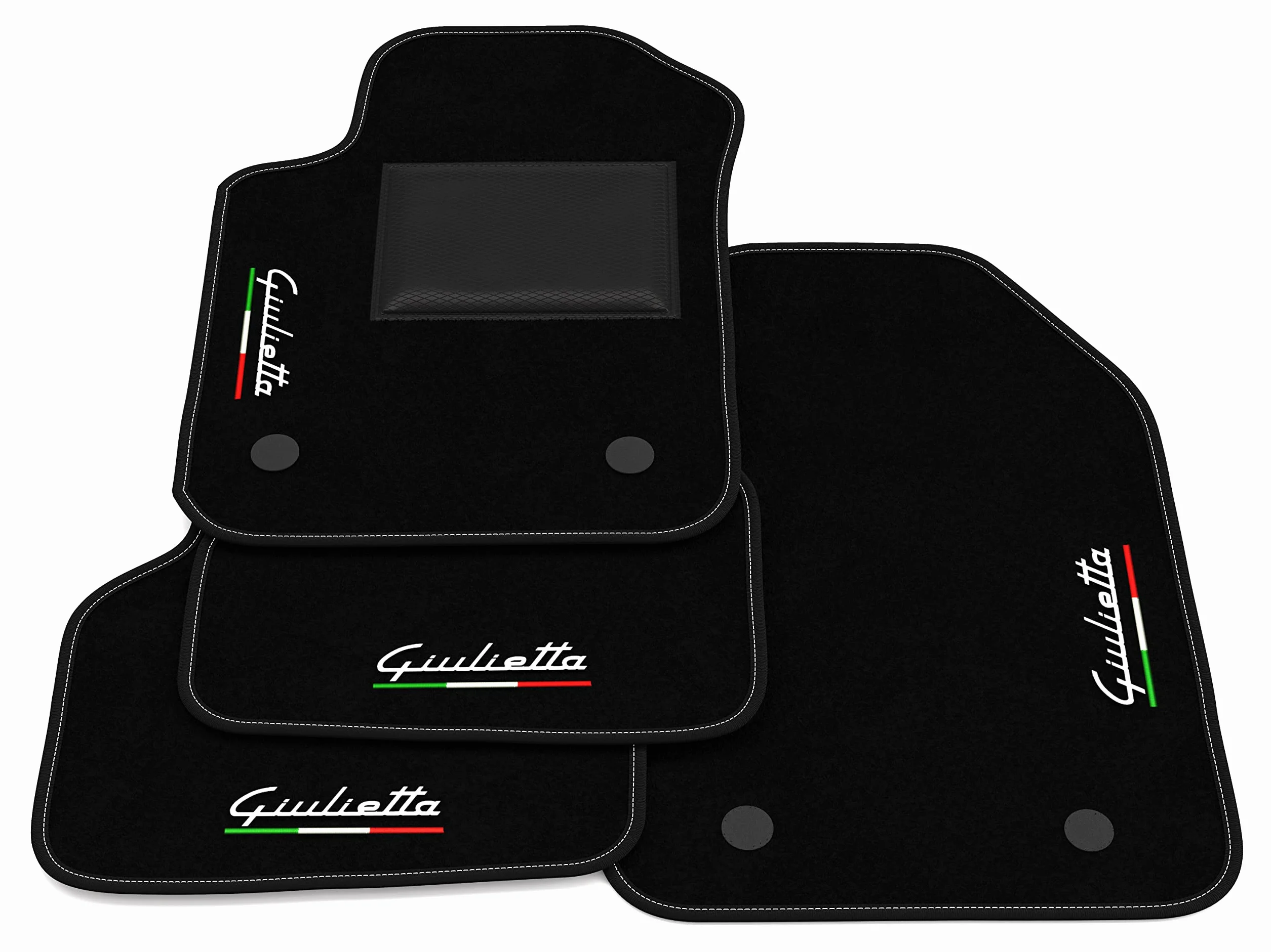 Alfombrillas Alfa Romeo Giulietta bordadas bandera Italia personalizadas juego de moqueta