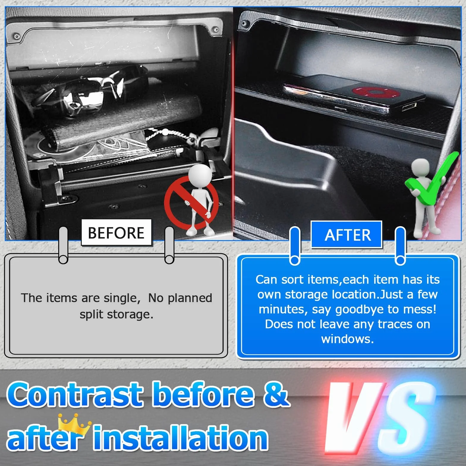Autorder Organizador de Consola Central para Mazda MX-5 RF Miata 2016-2022 2023 2024, Accesorios Interiores, guantera, Bandeja de inserción, Panel de partición