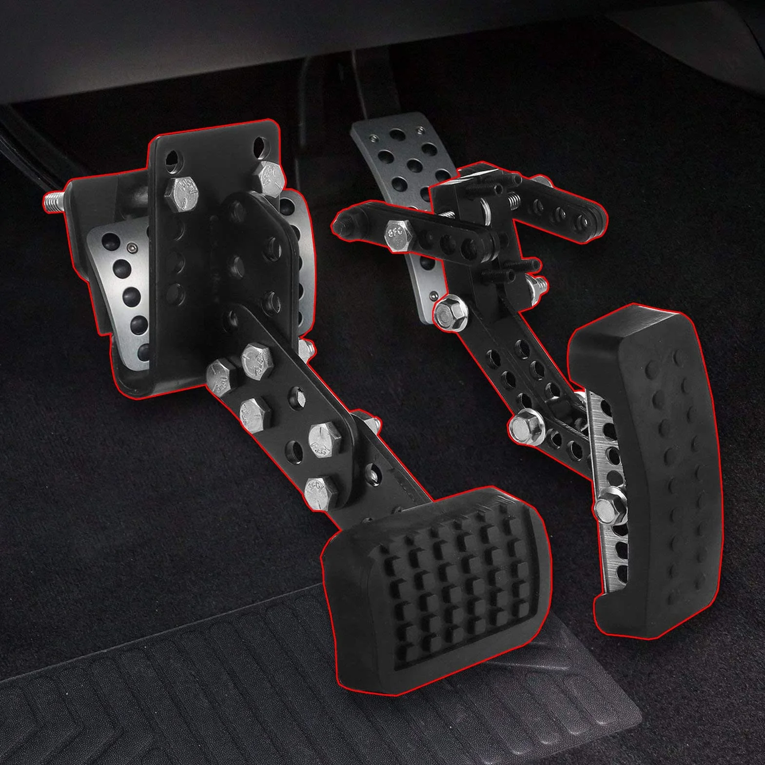 Extensores de Pedal de Gas y Freno para Conductores Cortos, Extensores de Pedal Automático para Gas y Freno de Coche, Longitud y Altura Ajustables, Universal para Coches, Karts