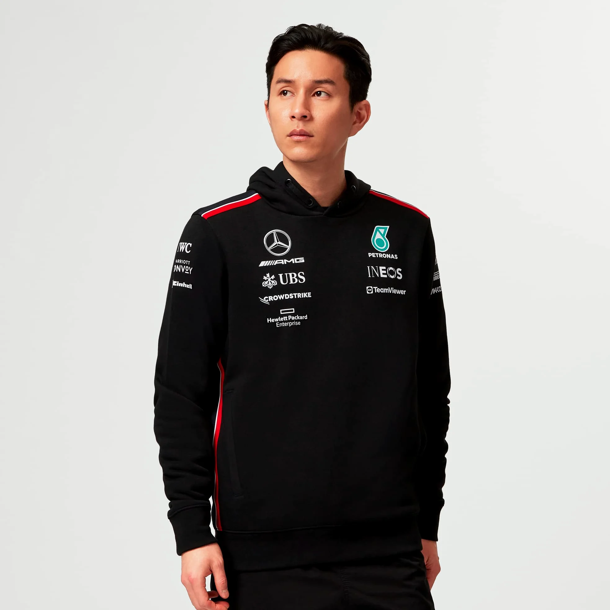 Mercedes AMG Petronas Formula One Team - Sudadera con Capucha del Equipo 2023 - Negro - Talla: XL