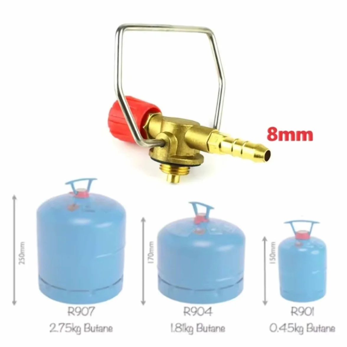 Válvula de cilindro de gas de camping con mango para cilindros de butano 901, 904 y 907 Campingas