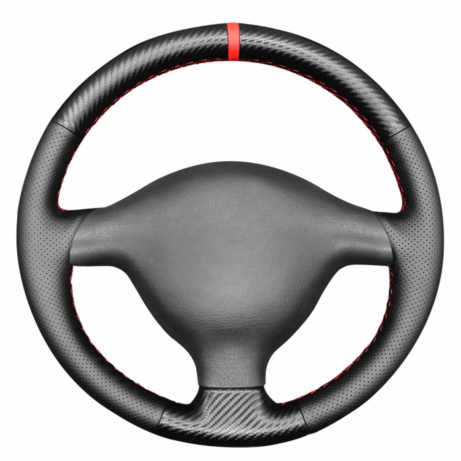 MEWANT Funda para volante para Volkswagen VW Golf 4 (IV) 1997-2004/Passat B5 1997-2002/Passat Variant 1997-2004/Polo 1999-2001/Bora 1998-2005/Sharan 2005/Seat Leon MK1 / Toledo/Skoda Fabia. 1 unidad