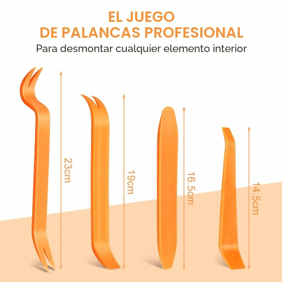 flintronic Kit de Herramientas Desmontaje Coche, 4PCS Herramienta de Desmontar, Desmontadores de Plastico del Panel Frontal del Coche, para Desmontar Audio Vehículo Radio Interior Recubrimiento.