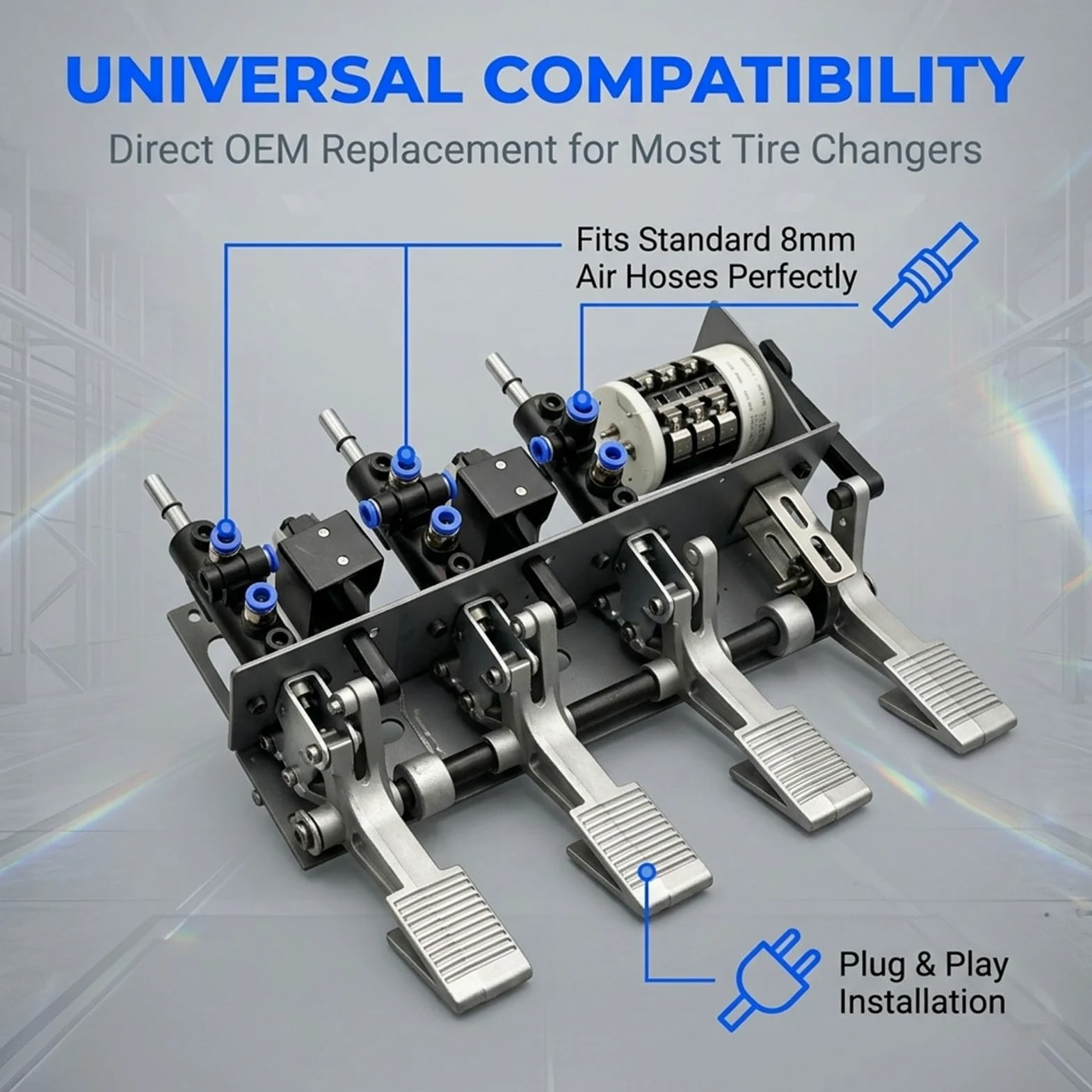Pedalier Pneumático Universal de 4 Pedales para Desmontadora de Neumáticos de Coche, Válvula de Control de Aire para Destalonador de Ruedas, Pieza de Repuesto para Mecánicos y Garage DIY