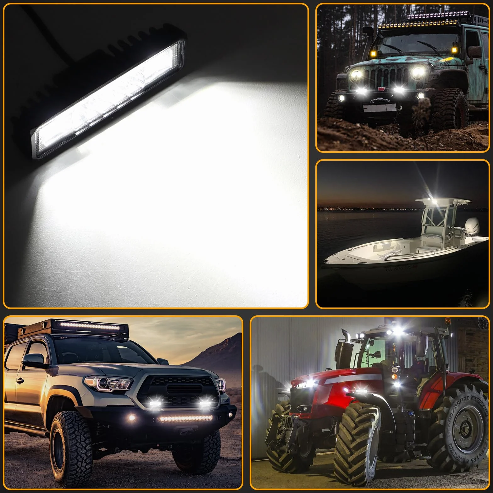 RIGIDON 4PCS 6 Pulgadas 15cm 24W Focos LED Tractor 12V 24V Impermeable Luz Antiniebla Barra LED Coche 4x4 Off-road ATV UTV SUV