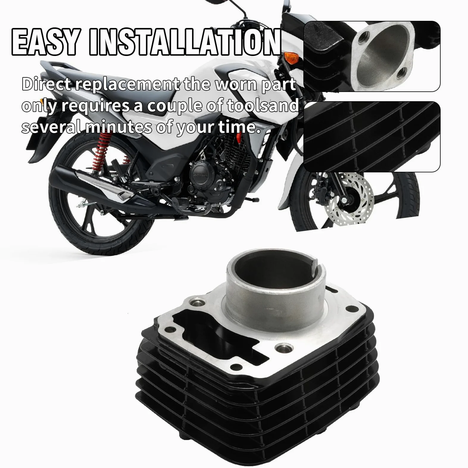 Juego de anillos de pistón 125cc 52.4mm para Honda CB125F GLR125 2014-2020