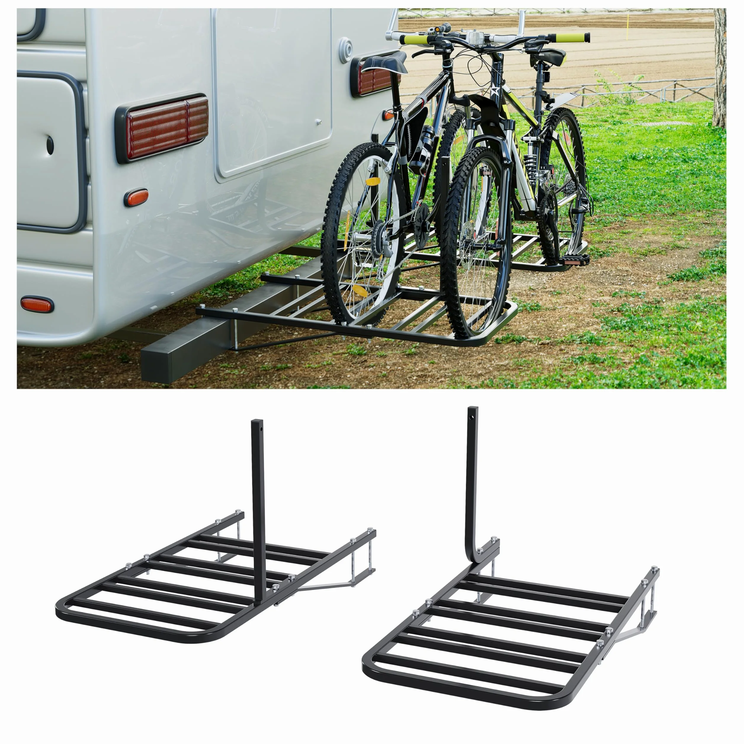 ECOTRIC Portabicicletas para autocaravana, remolque trasero, para 1-4 bicicletas