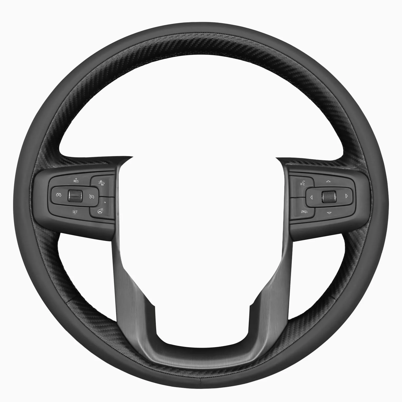Funda para Volante de Coche para GMC Sierra 1500 / Sierra 1500 Limited/Sierra 2500 3500 / Yukon (XL) Fabricada en Microfibra de Cuero con Acabado Brillante de Fibra de Carbono