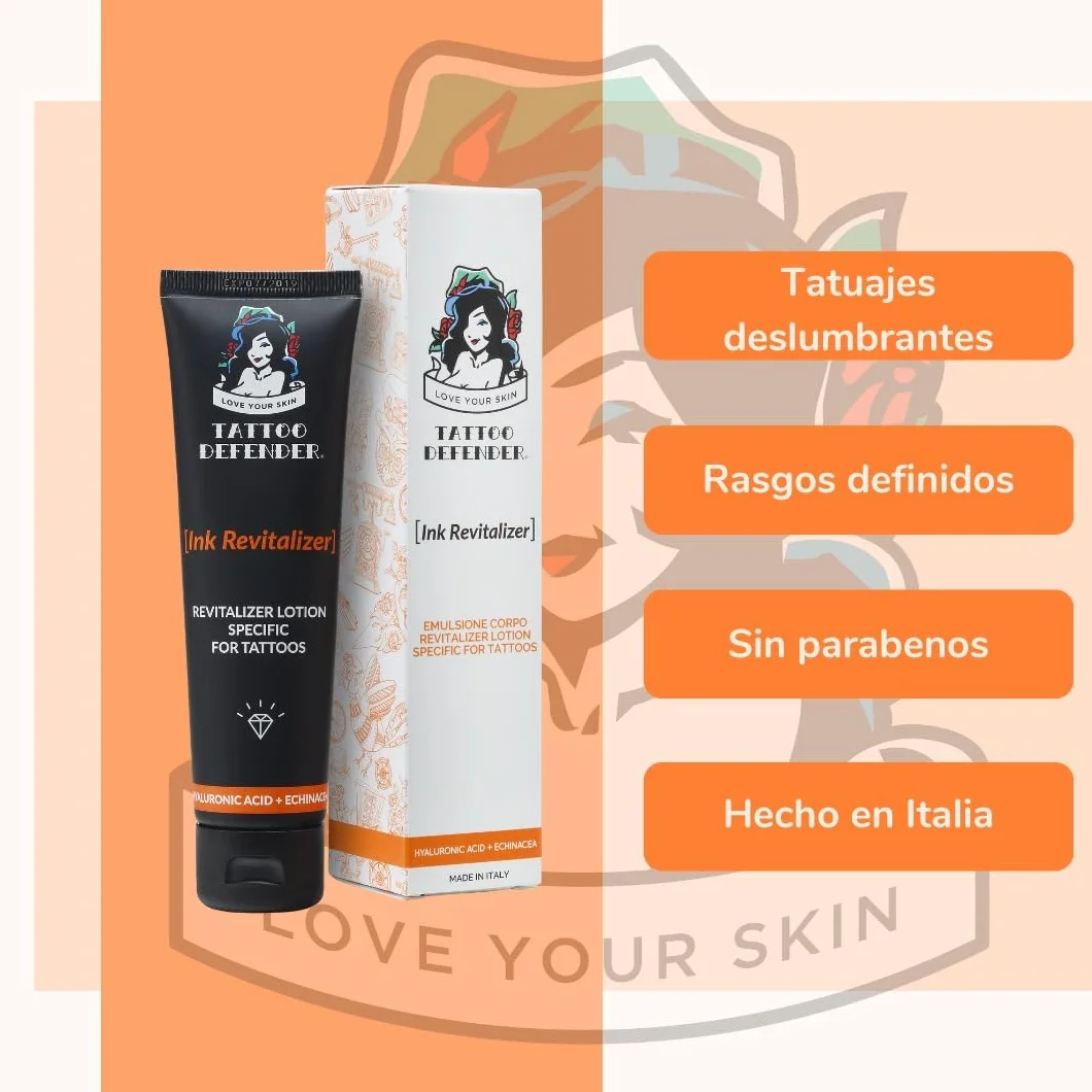 Tattoo Defender Ink Revitalizer 100 ml Crema Mantenimiento Tatuajes Refresca Colores Negro