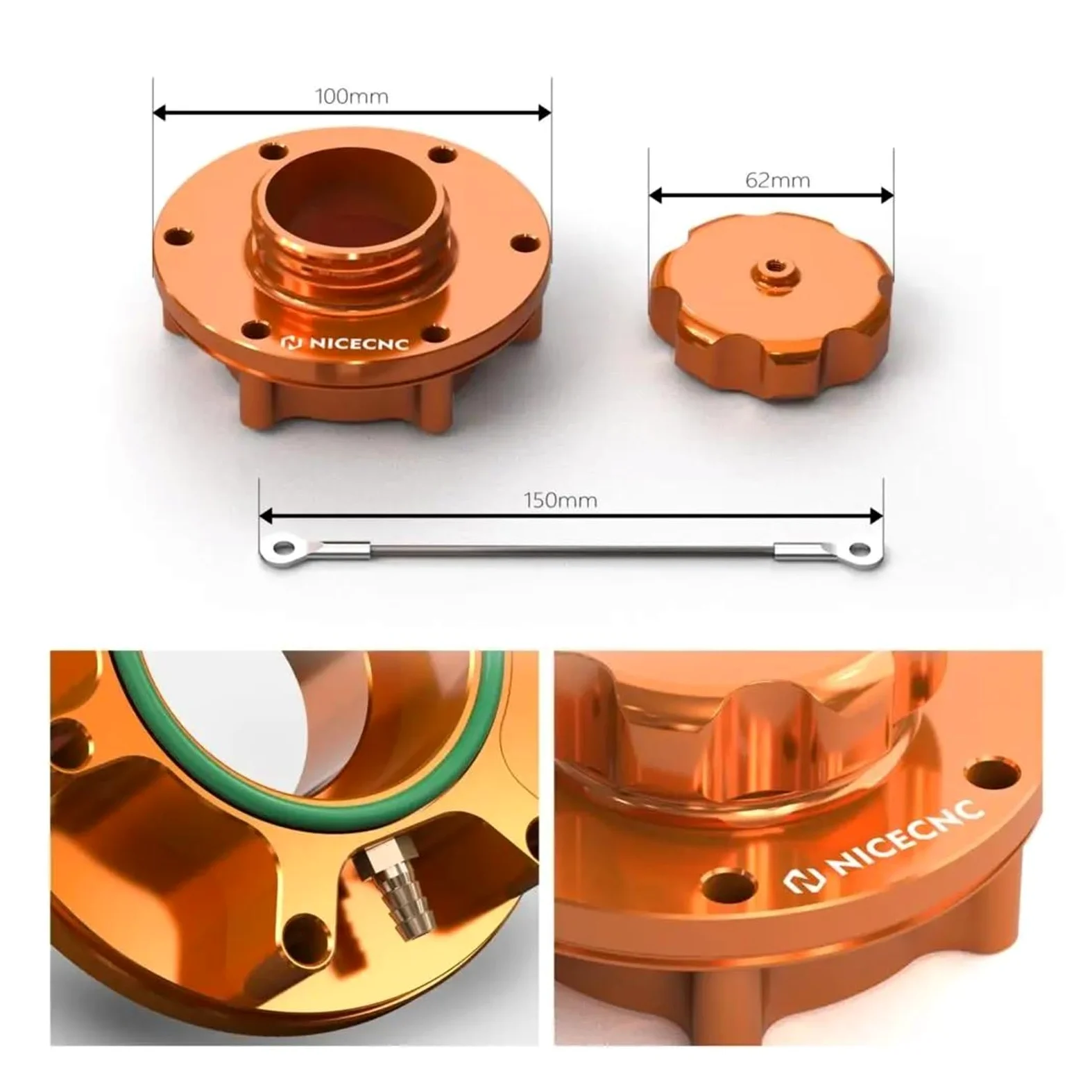 Kit De Tapa De Llenado De Combustible Y Aceite De Motor Para Motocicleta KTM 790 890 Adventure R 2019-2023 790/890 Adventure R/S/Rally 2019-2023(Orange)