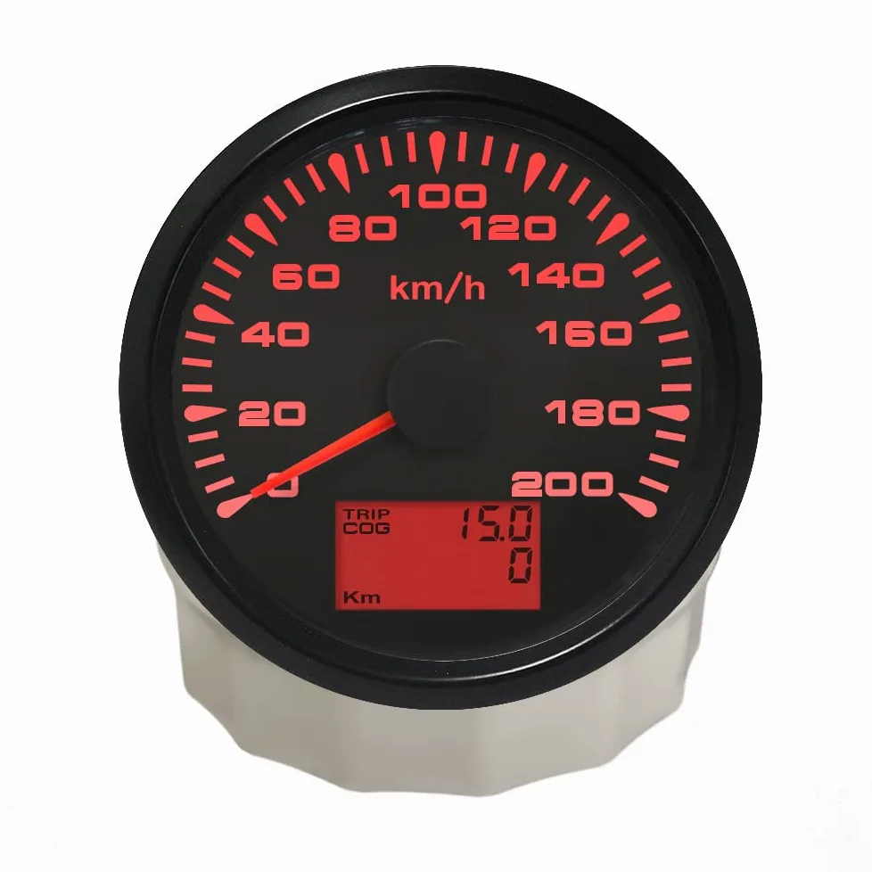 ELING velocímetro GPS universal velocímetro 0-200km/h odómetro para carreras de autos motocicleta 3-3/8 pulgadas (85mm)