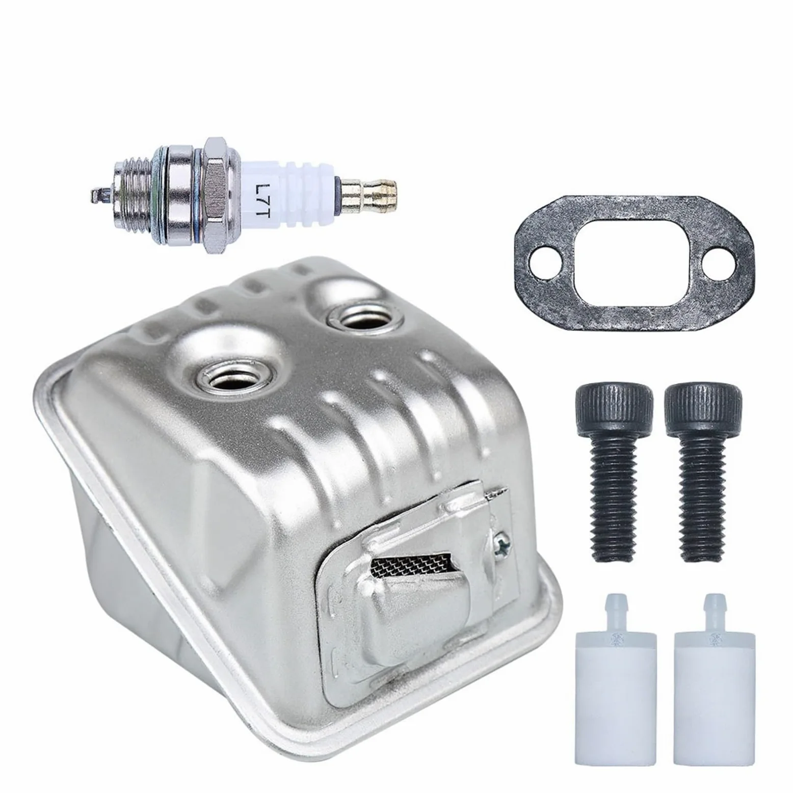 Kit de Filtro de Combustible de Tornillo silenciador Apto for H-usqvarn 450 445 445e W bujía repuestos de Motosierra de Gasolina 544147702