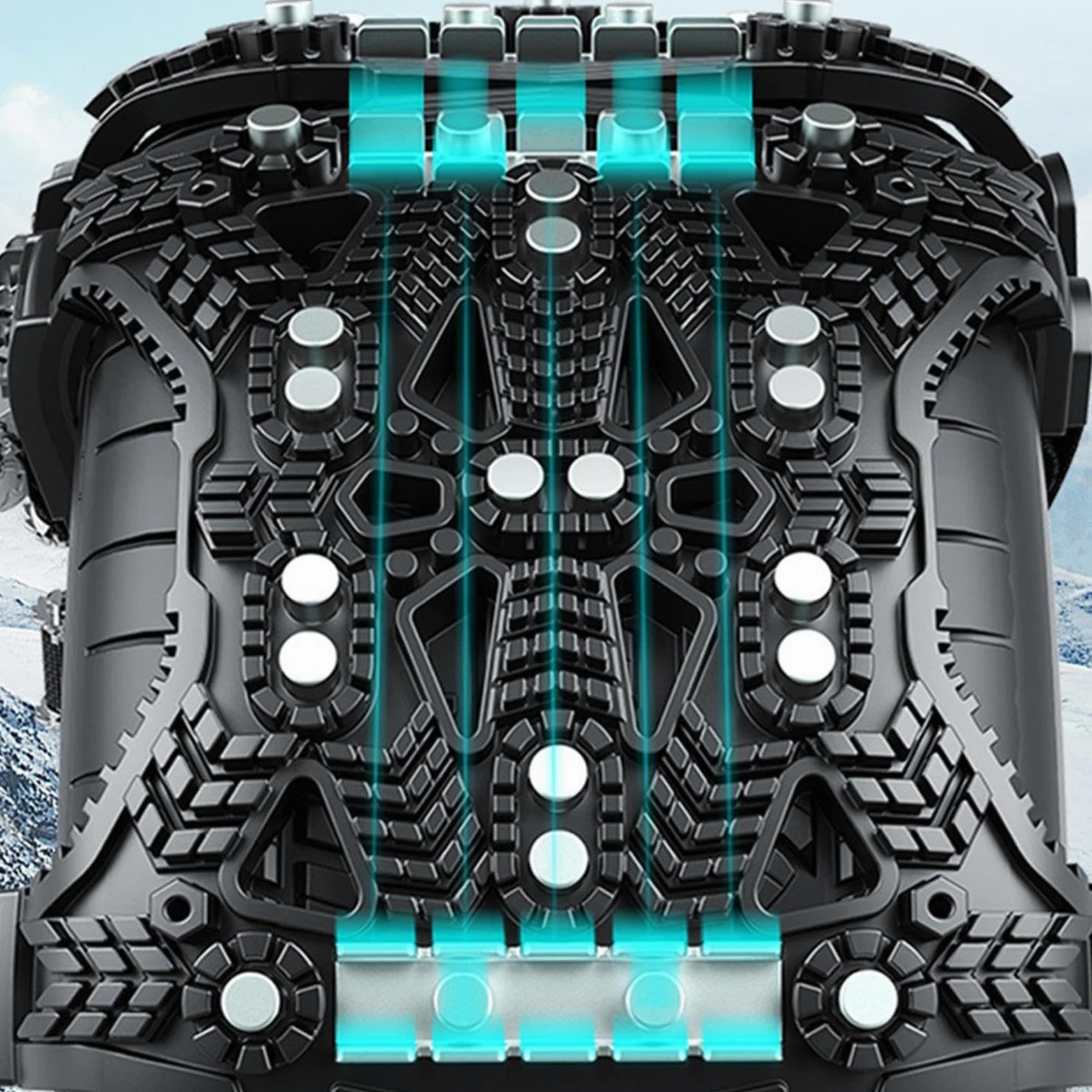 Cadenas de nieve para coche, cadenas de nieve antideslizantes para aplastamiento de hielo para neumáticos y suciedad | aplastamiento de hielo para neumáticos y suciedad