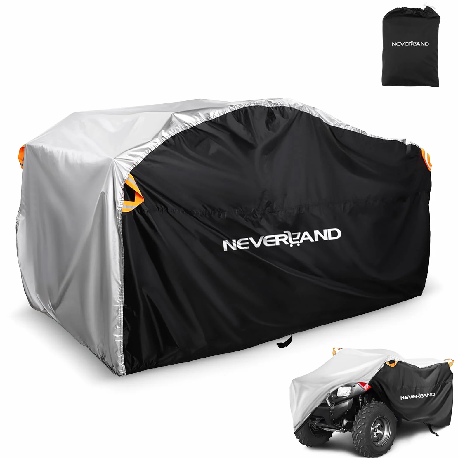 NEVERLAND Impermeable Funda para Quad ATV - Cubierta Exterior con Tafetán de Poliéster 190T - ATV Cubre Quad Protección contra Lluvia, Nieve, Polvo, Granizo y Sol (256x110x120cm)