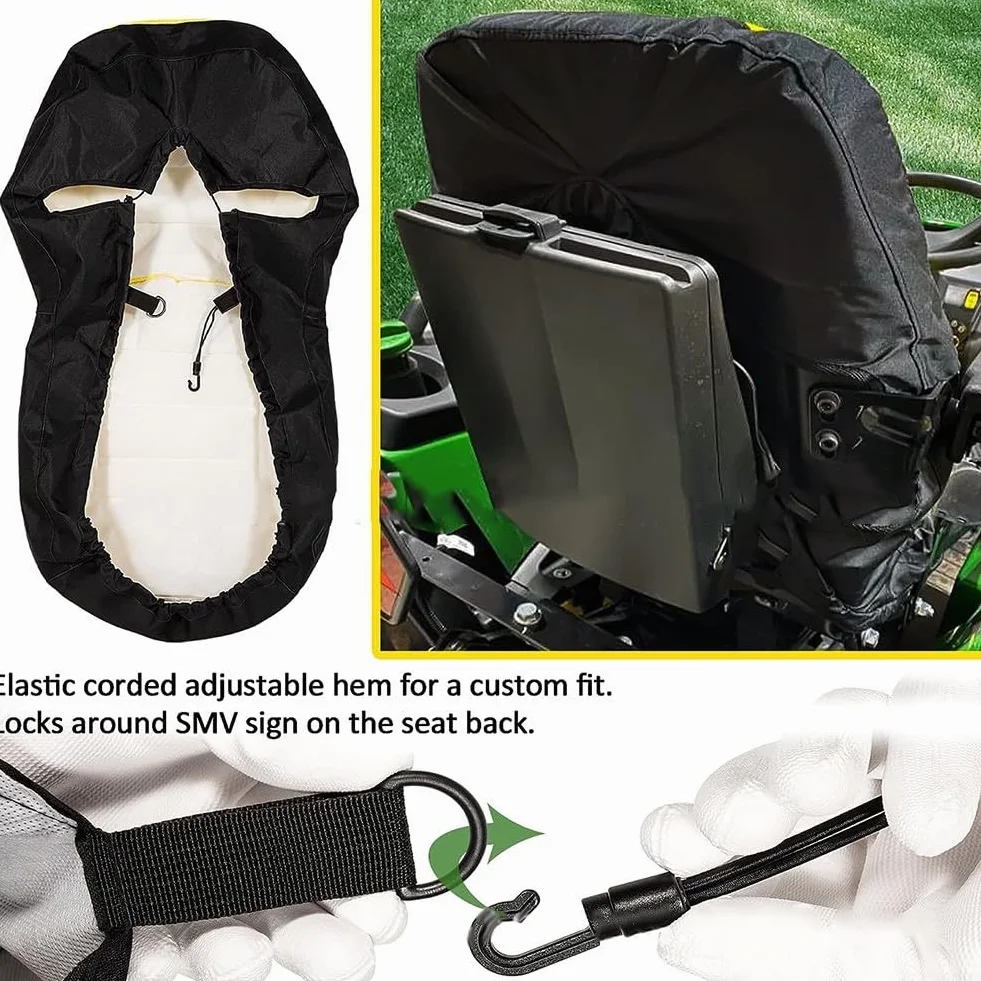 Funda de asiento de tractor LP68694 para tela Oxford 1025R y 2025R 300D, ajuste cómodo para reposabrazos, fácil reemplazo, mejora la comodidad