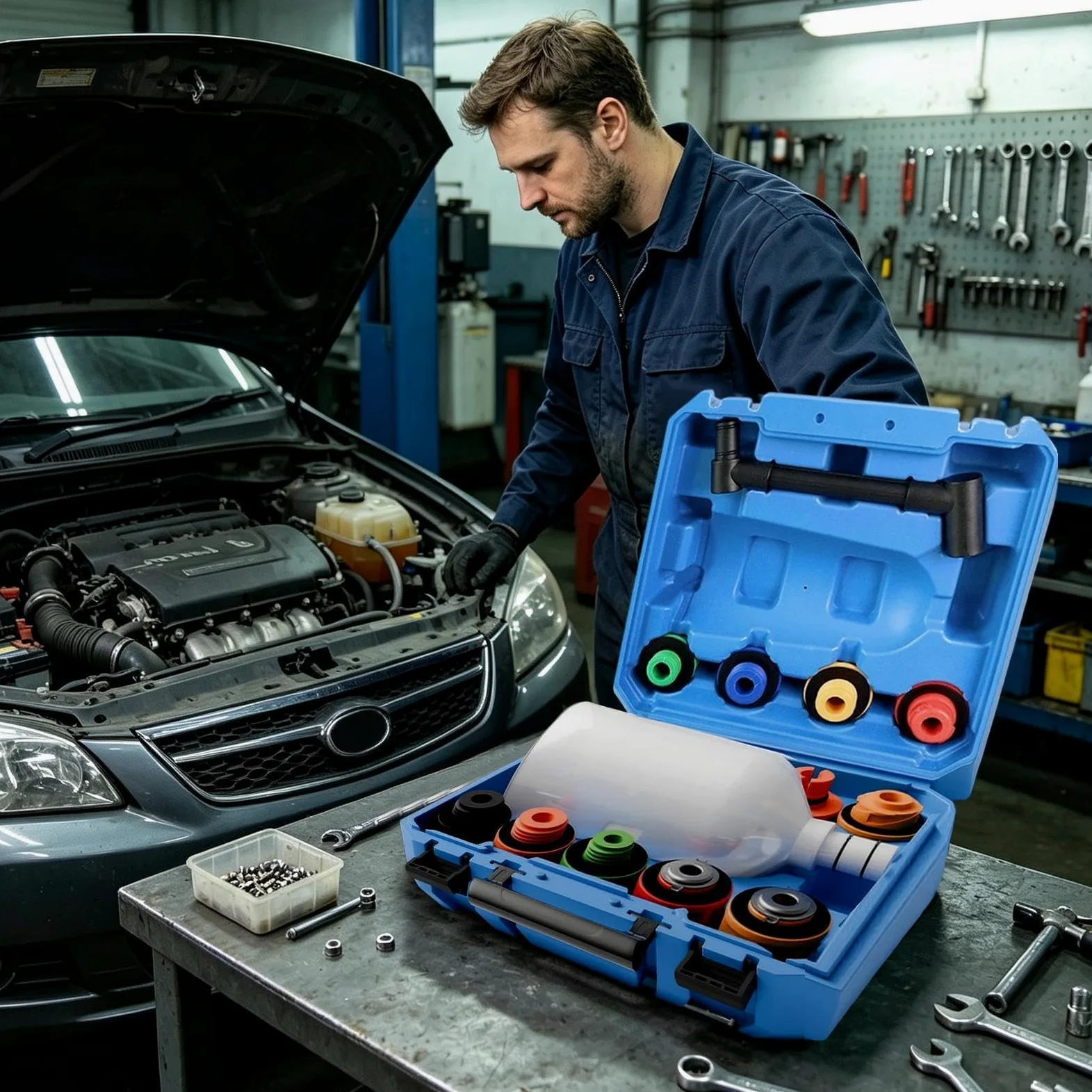 Kit de embudo para aceite motor Filtro Universal Flexible Antiderrames | Kit llenado refrigerante radiador Para Vehículo SUV RV De Refrigeración Del Motor Purga Reparación Lavado