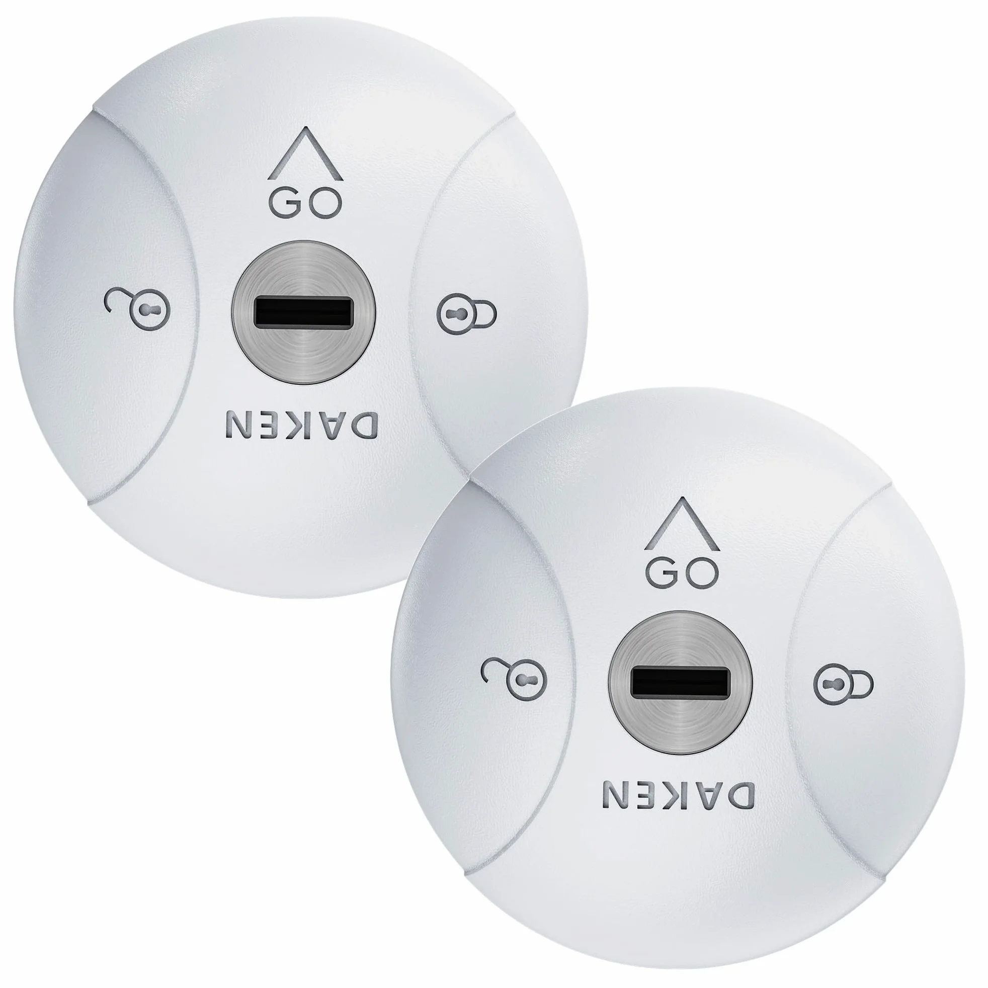 DAKEN Saturn GO - Cerraduras fijas para vehículos comerciales, bloqueo manual, zamak (Doble, Blanco)