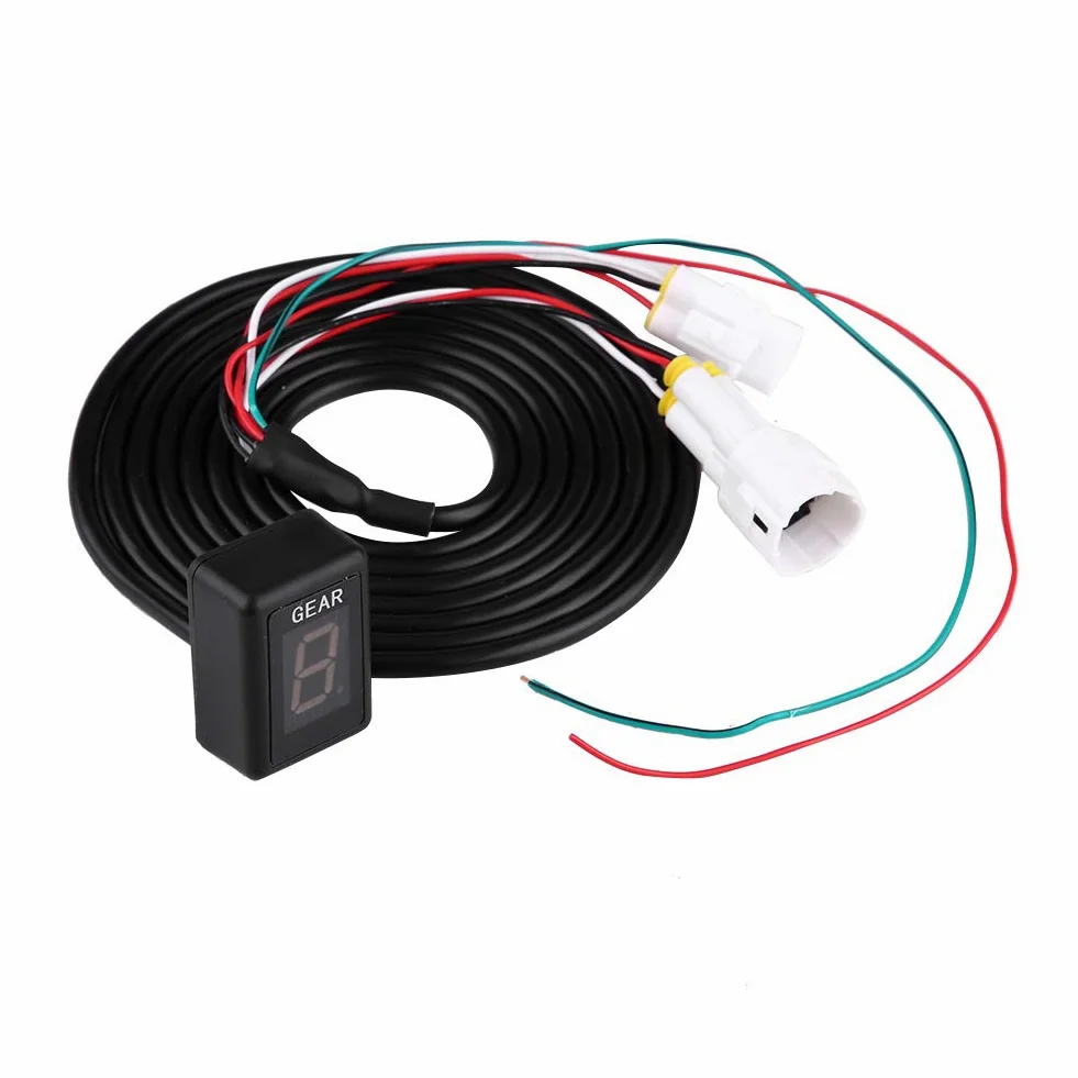 Indicador del engranaje de la motocicleta, Montaje de enchufe de ECU impermeable para motocicleta Indicador LED de 6 Engranajes Pantalla LED