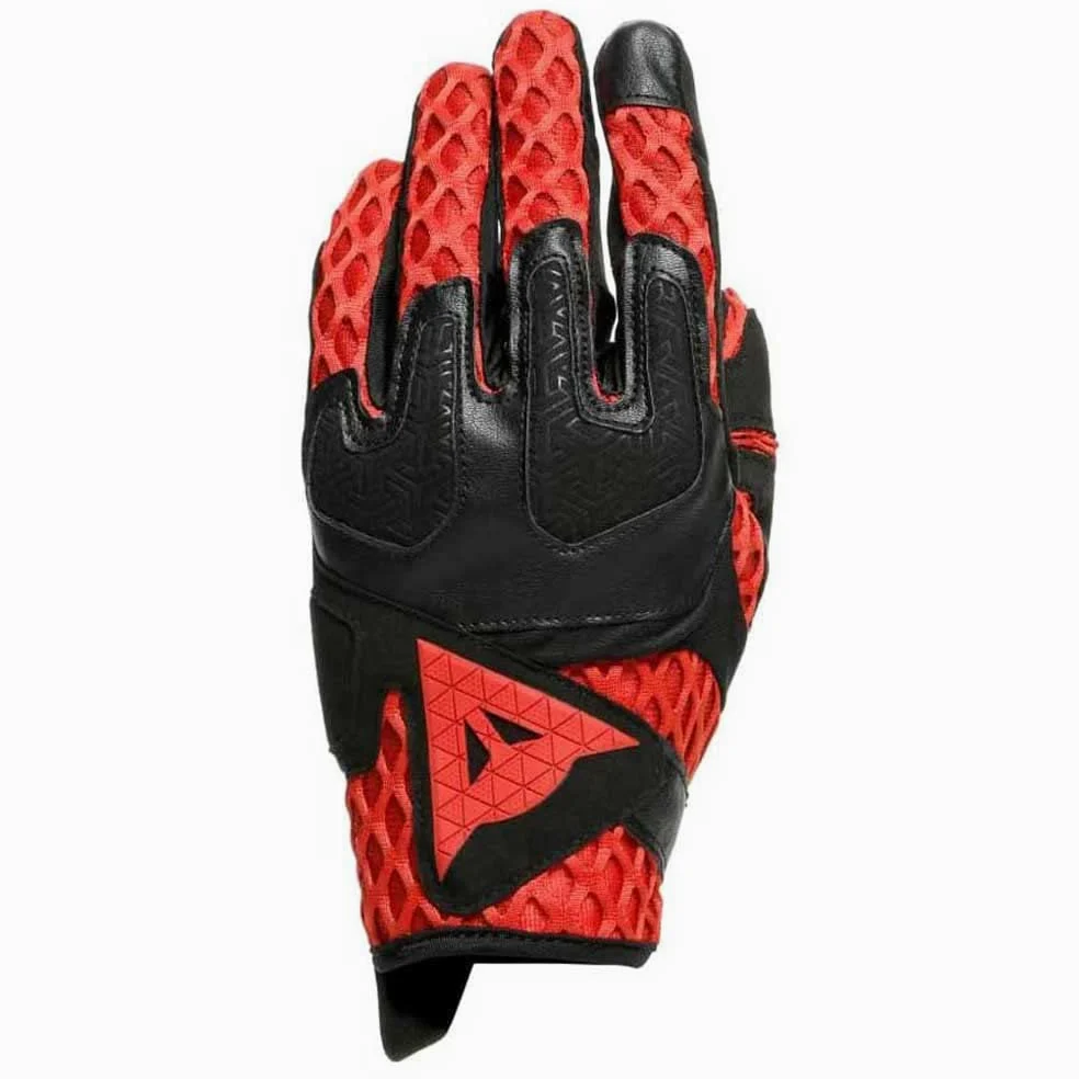 Dainese Air-Maze Unisex Gloves, Guantes Moto Verano, para Hombres y Mujeres, Negro/Rojo, S