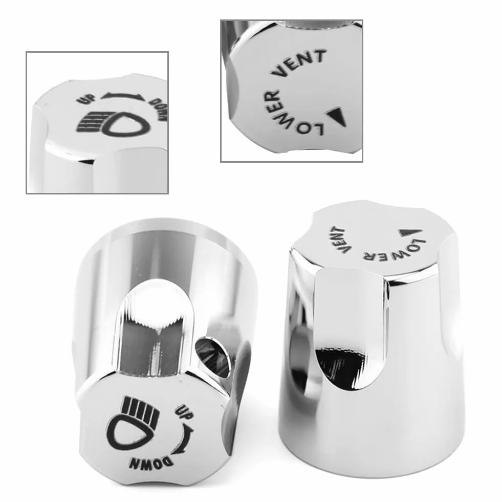 Perillas de ajuste de subida/bajada de faros cromados Cubierta de aluminio para motocicleta para GL1500 88-00