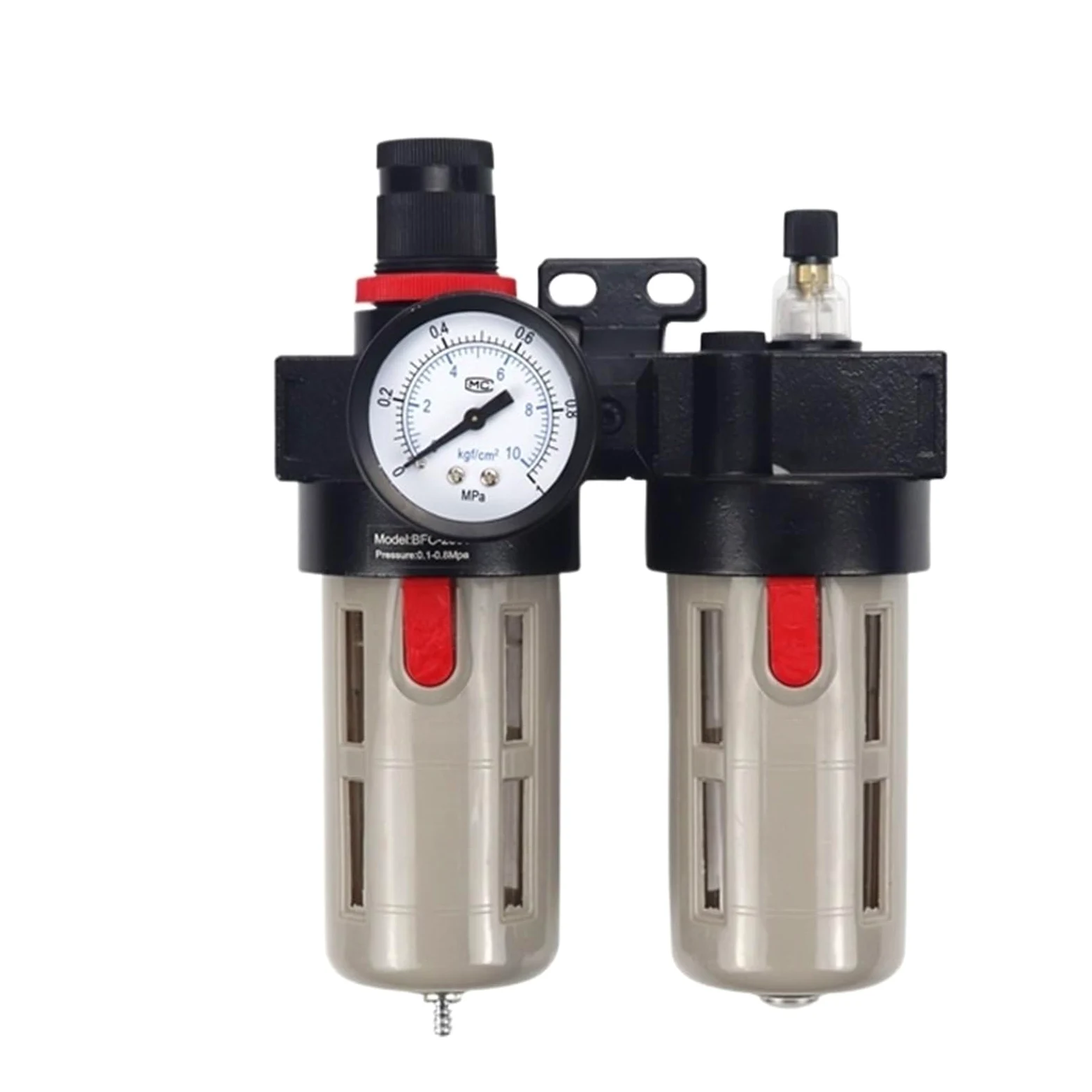 Válvula reguladora de presión Separador de agua y aceite Neumático | Acoplamiento reductor de bomba de aire de filtro(BFC3000-Black)