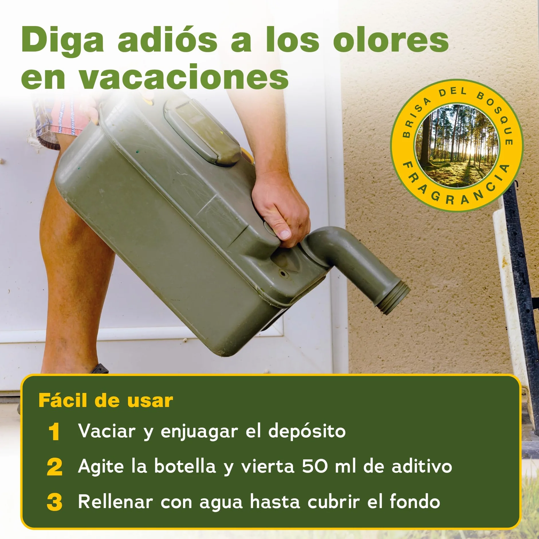 Bio-Chem - Líquido Sanitario 5L Nueva fórmula con microorganismos para WC químicos de caravanas - Aditivo Sanitario Concentrado para WC portátiles de Camping - Vaso medidor Incluido