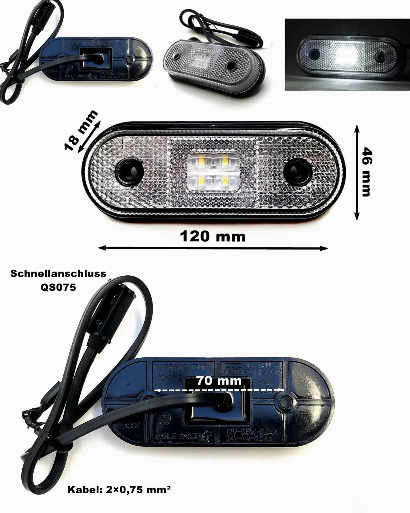 Luces LED traseras para remolques, Piloto LED Remolque, Caja de Control de 13 Pines, Cable de 7,7 m, Juego de Luces
