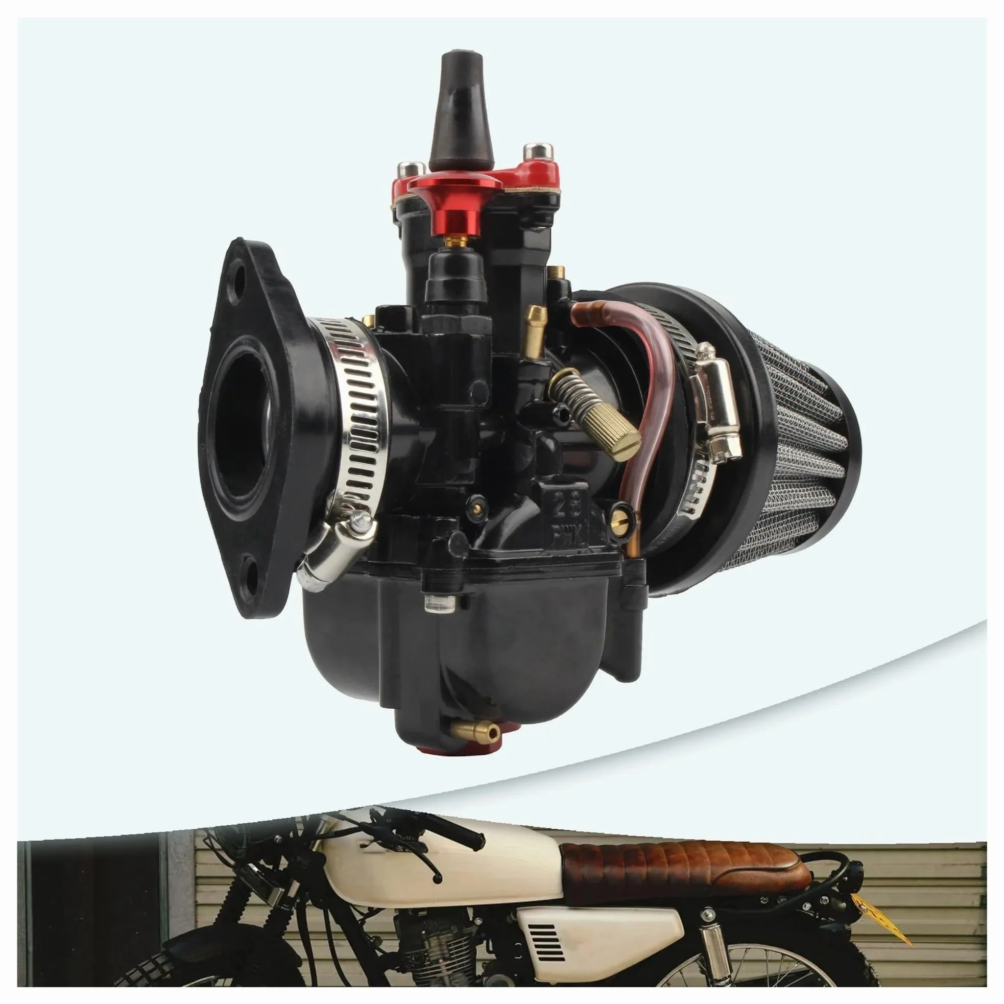 Motosierra Carburador Juego De Carburador Motocicleta Para PWK 28 30 Con Filtro Aire Admisión Power Jet Piezas Moto Cross Accesorios Colector Motocross