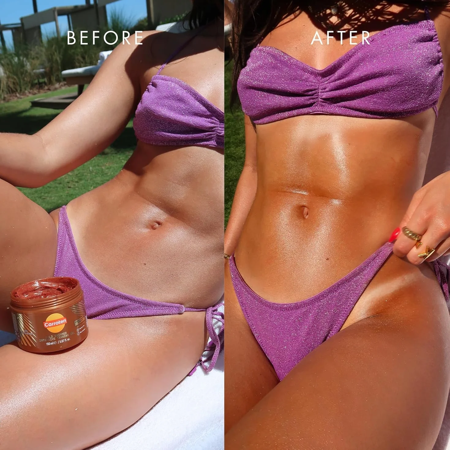 Carroten Gold Shimmer Gel Acelerador del Bronceado Crema Bronceadora 150 ml