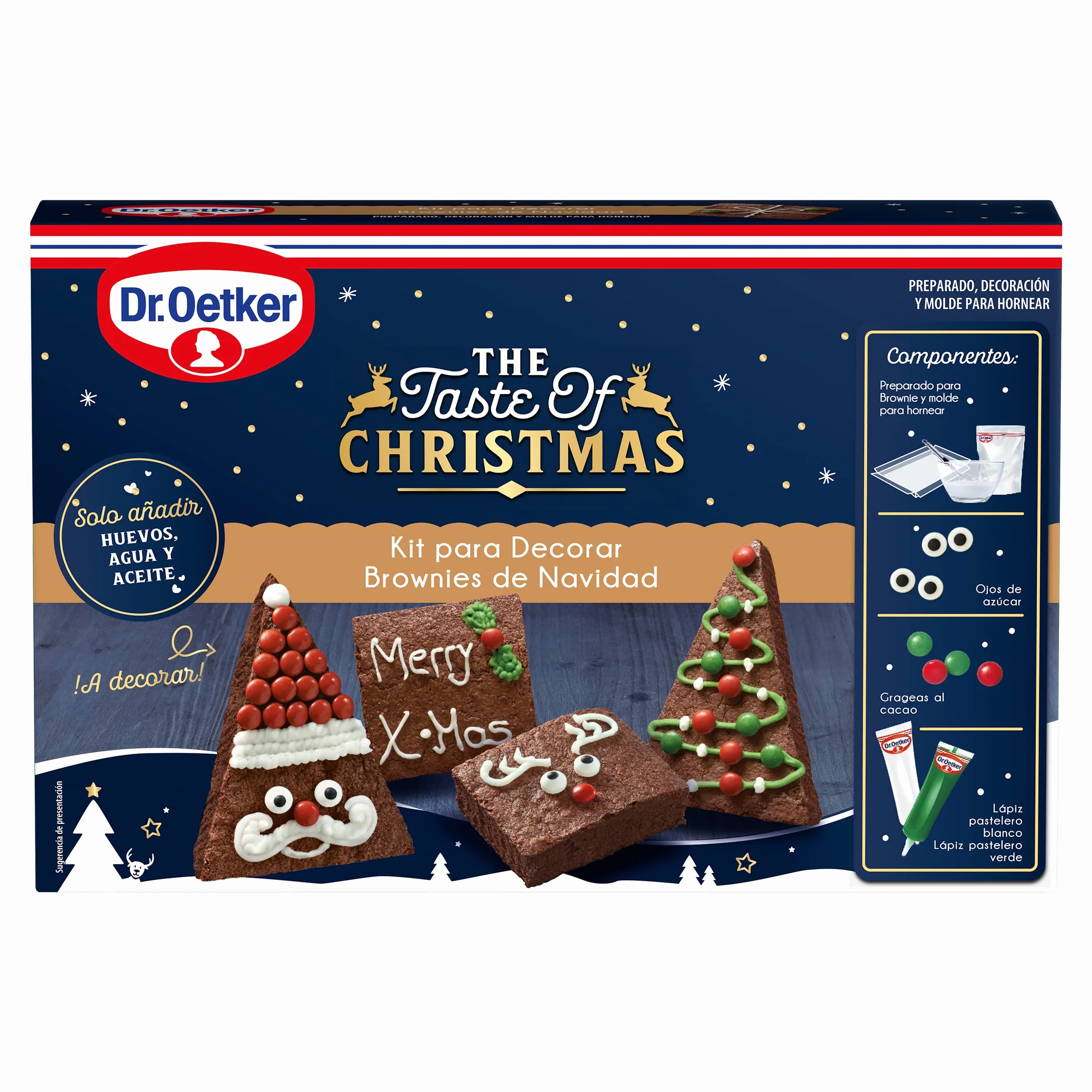 DR. OETKER Kit Brownies Navidad 513 g Intenso Sabor a Chocolate