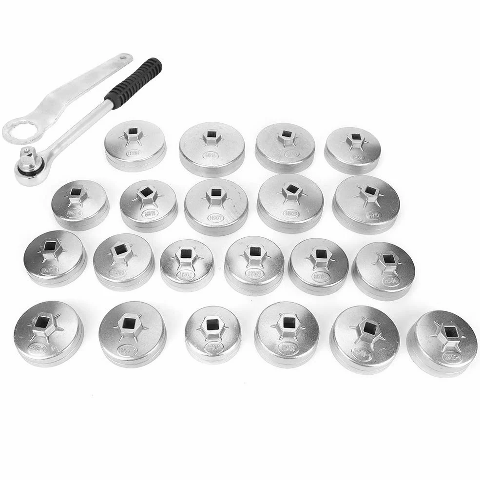 Kit de Herramientas de Enchufe para Extracción Llave Filtro Aceite Tipo Taza, 23 Uds., con Llave, Varias Marcas Vehículos
