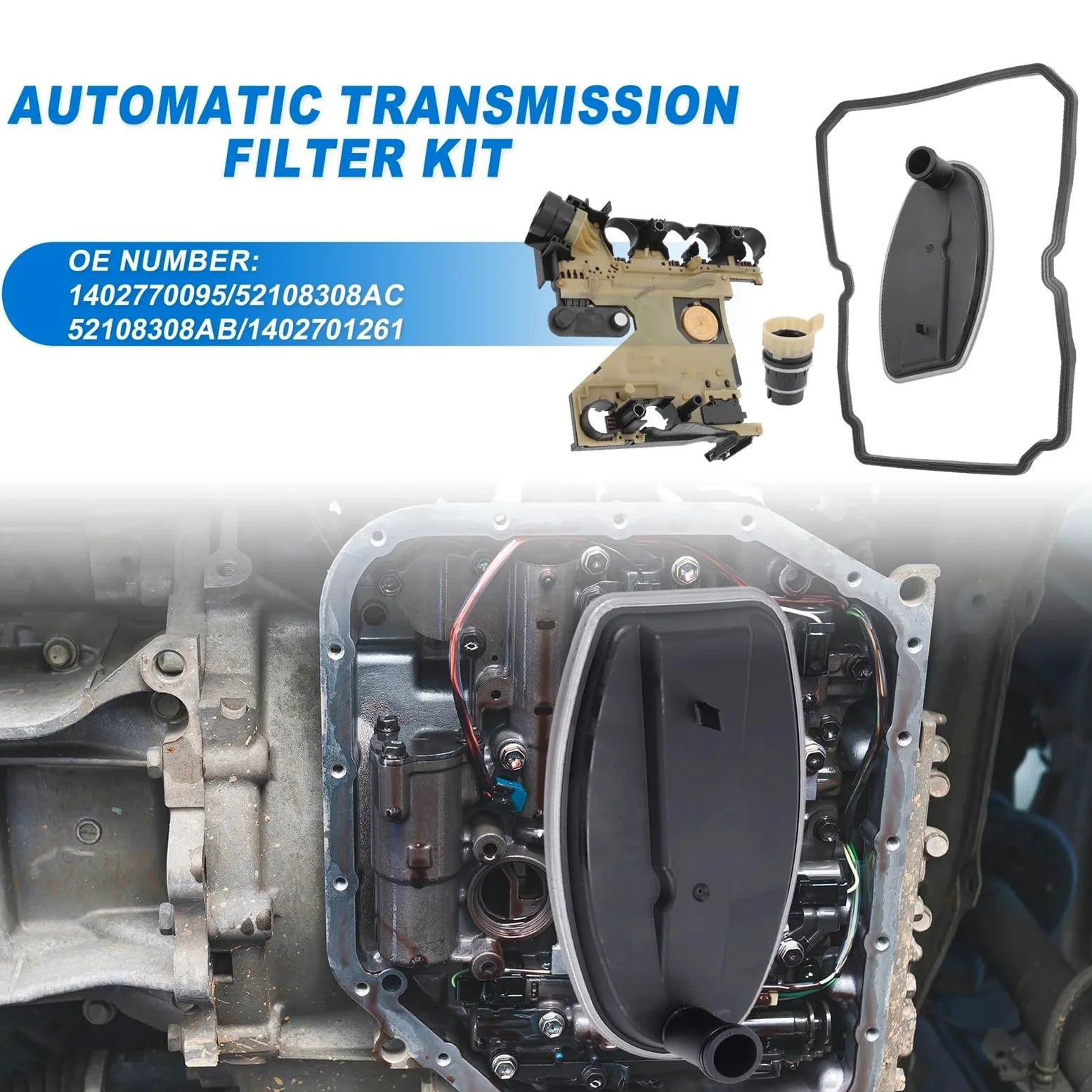 Cárter Estanque‌ Kit de Junta Filtro y Conector del Sensor Velocidad la Placa conductora transmisión Compatible con Chrysler 300 Compatible Luxury Cárter Recambio‌