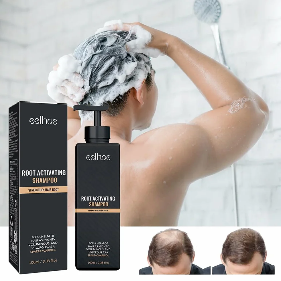 Champú activador de raíz para hombres pérdida de cabello espesor repara suaviza fortalece