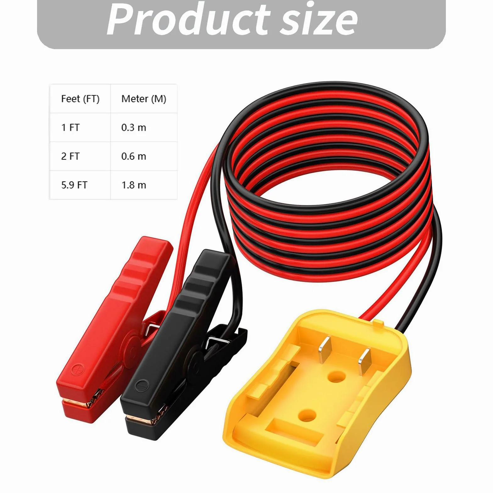 Abrazadera para cable de arranque de batería de automóvil, cable de 8 AWG para necesidades de viaje de 12 V con empuñaduras aisladas rojas y negras y clips aislados para recogida de almacenamiento en