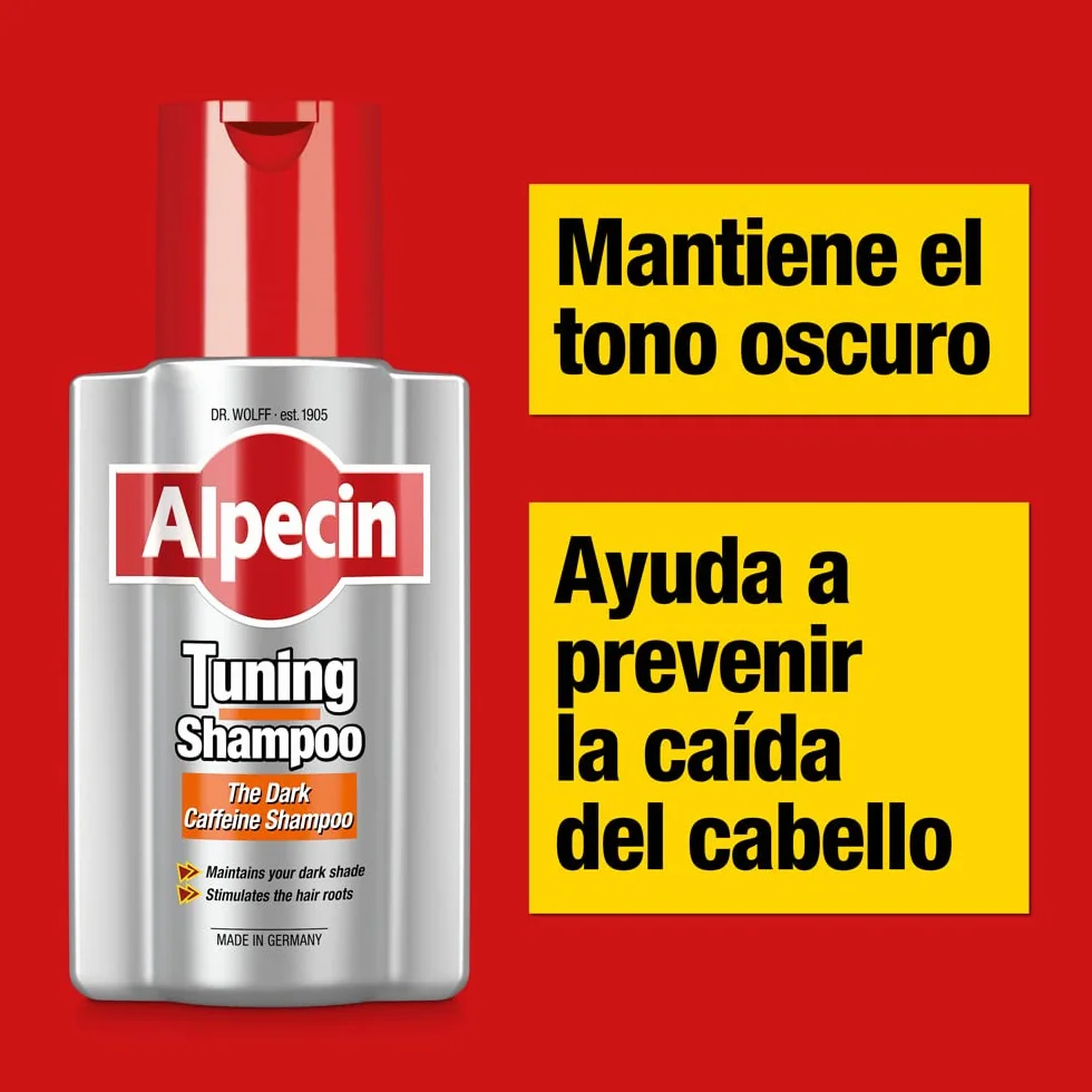 Alpecin Tuning Shampoo 2x200 ml Champu preserva el color cabellos oscuros favorece crecimiento natural cabello