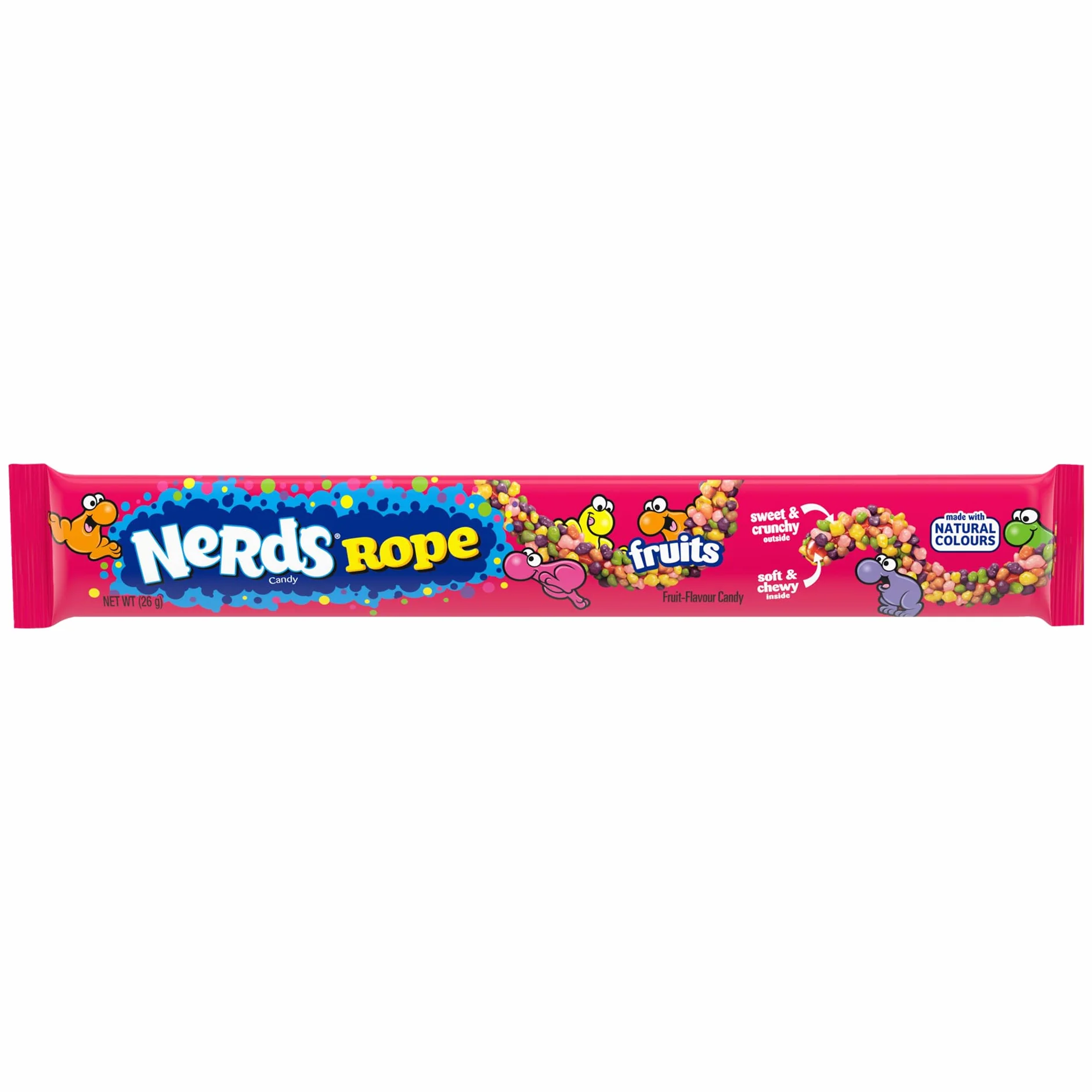 Nerds Rope Count Good - Caramelos Gummy y Crujiente - Pack de 24 Barras x 26 g